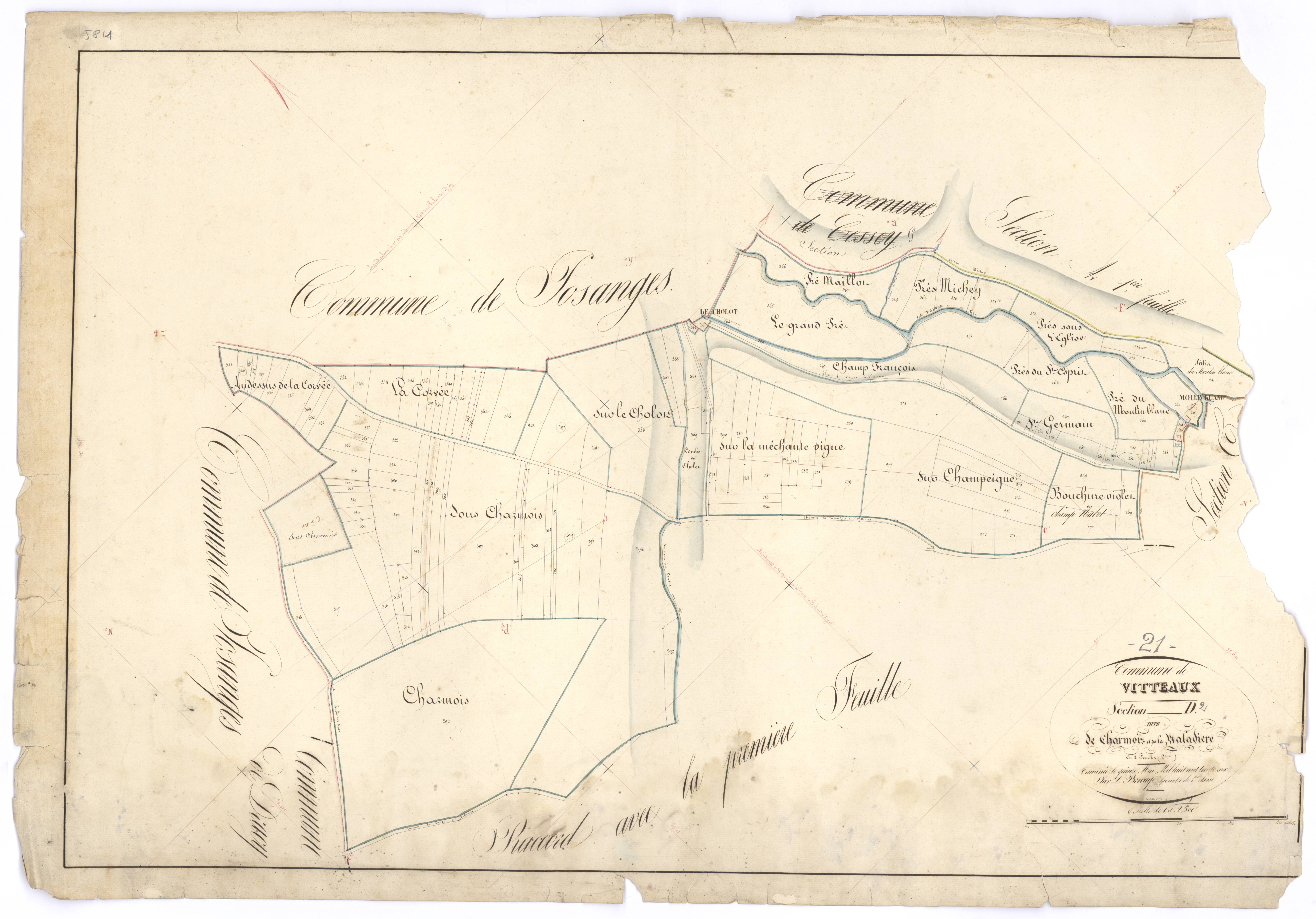 Vitteaux - Section D2 - 3 P PLAN 710/13