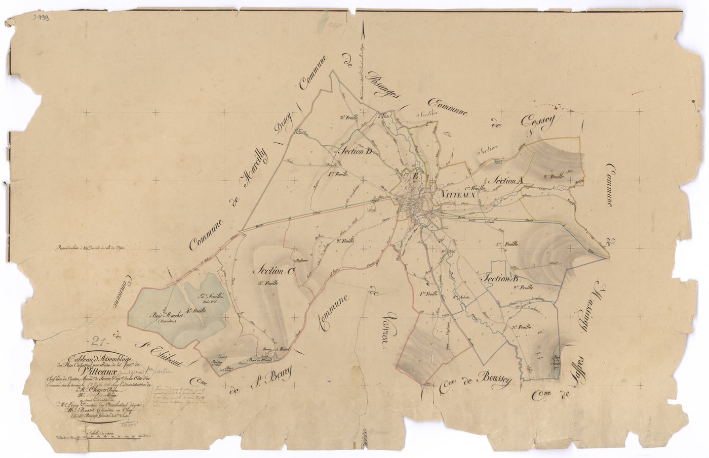 Vitteaux - Tableau d'assemblage 1 - 3 P PLAN 710/1