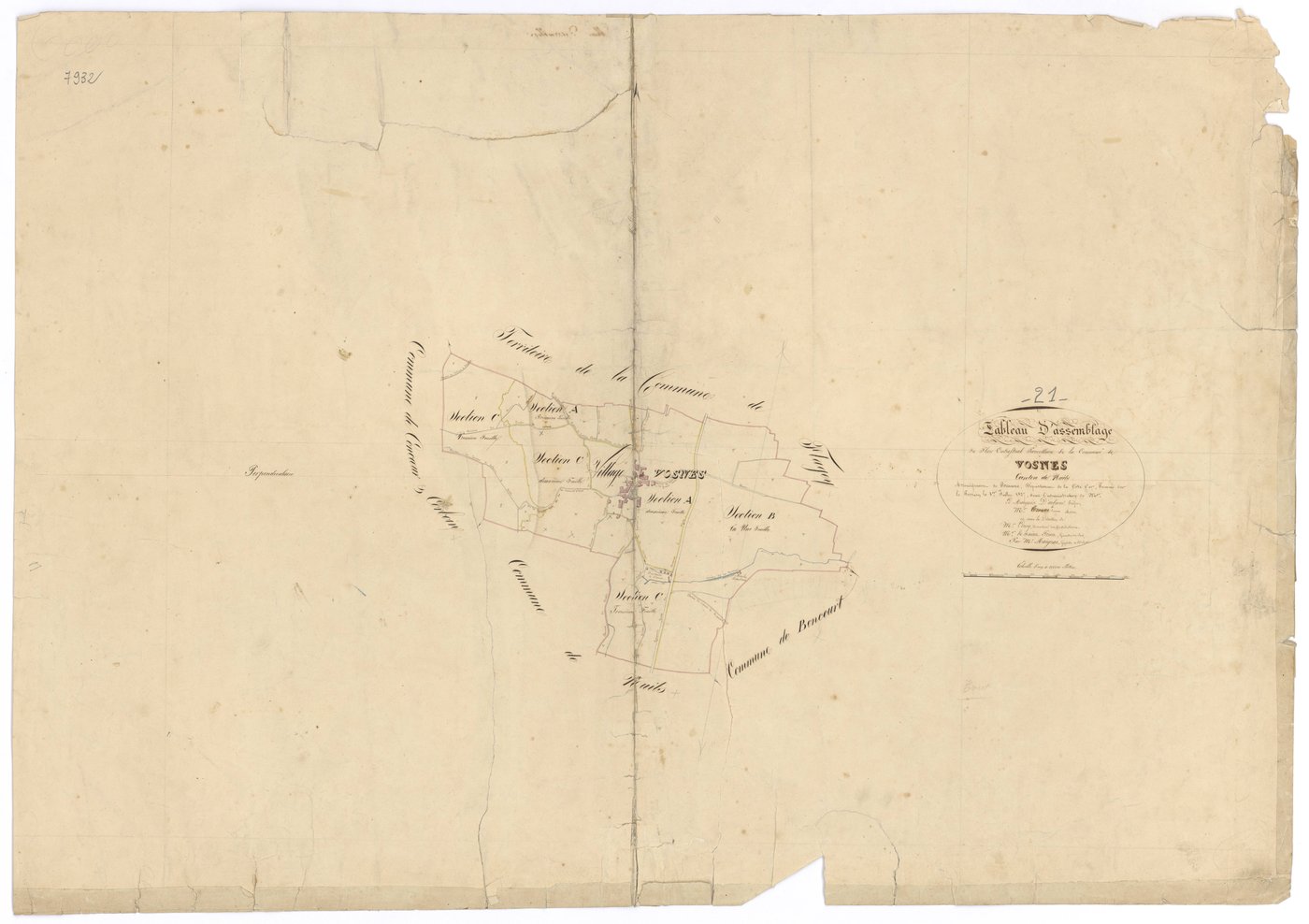 Vosne-Romanée - Tableau d'assemblage - 3 P PLAN 714/1