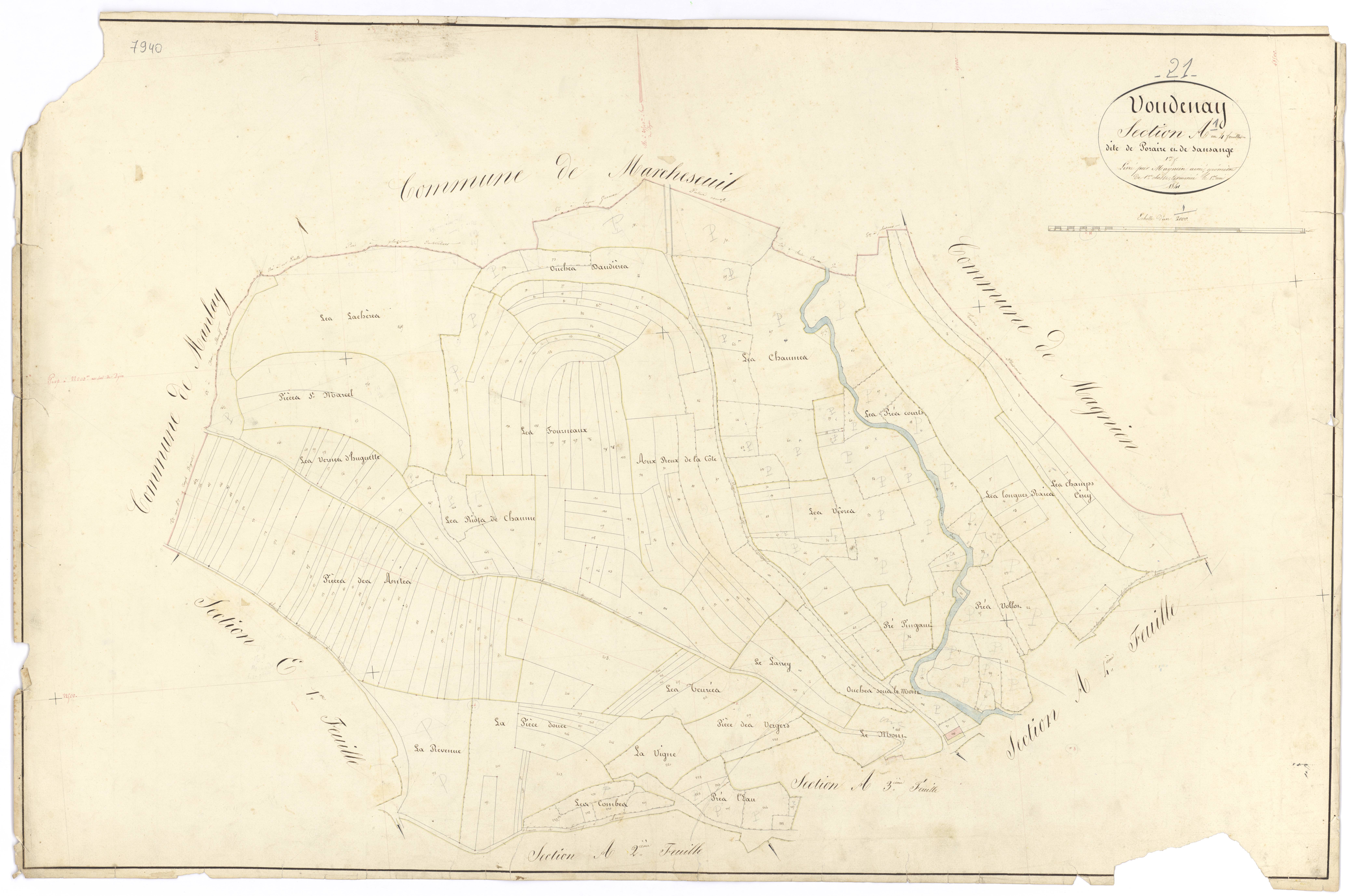 Voudenay - Section A1 - 3 P PLAN 715/2