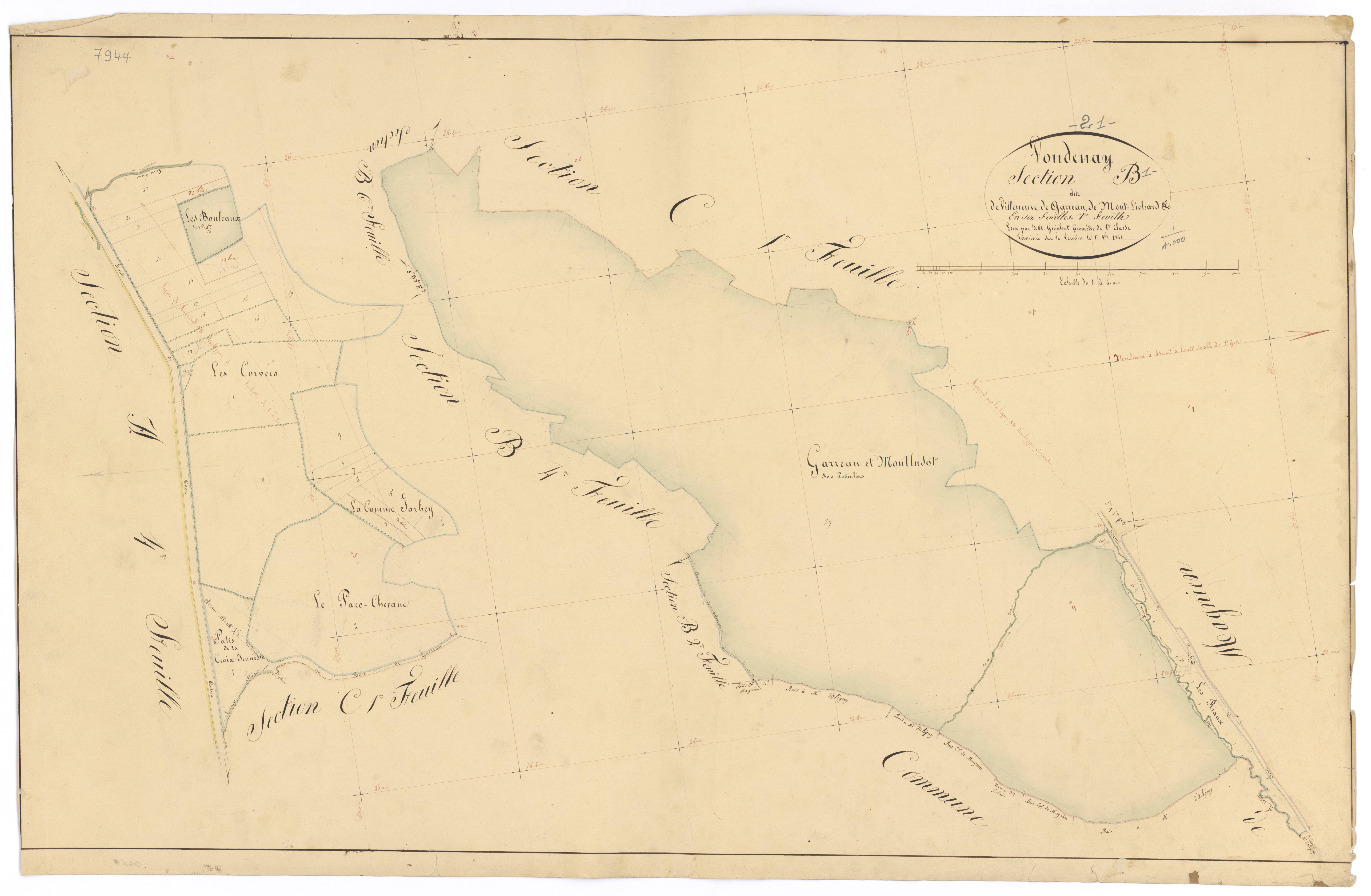 Voudenay - Section B1 - 3 P PLAN 715/6