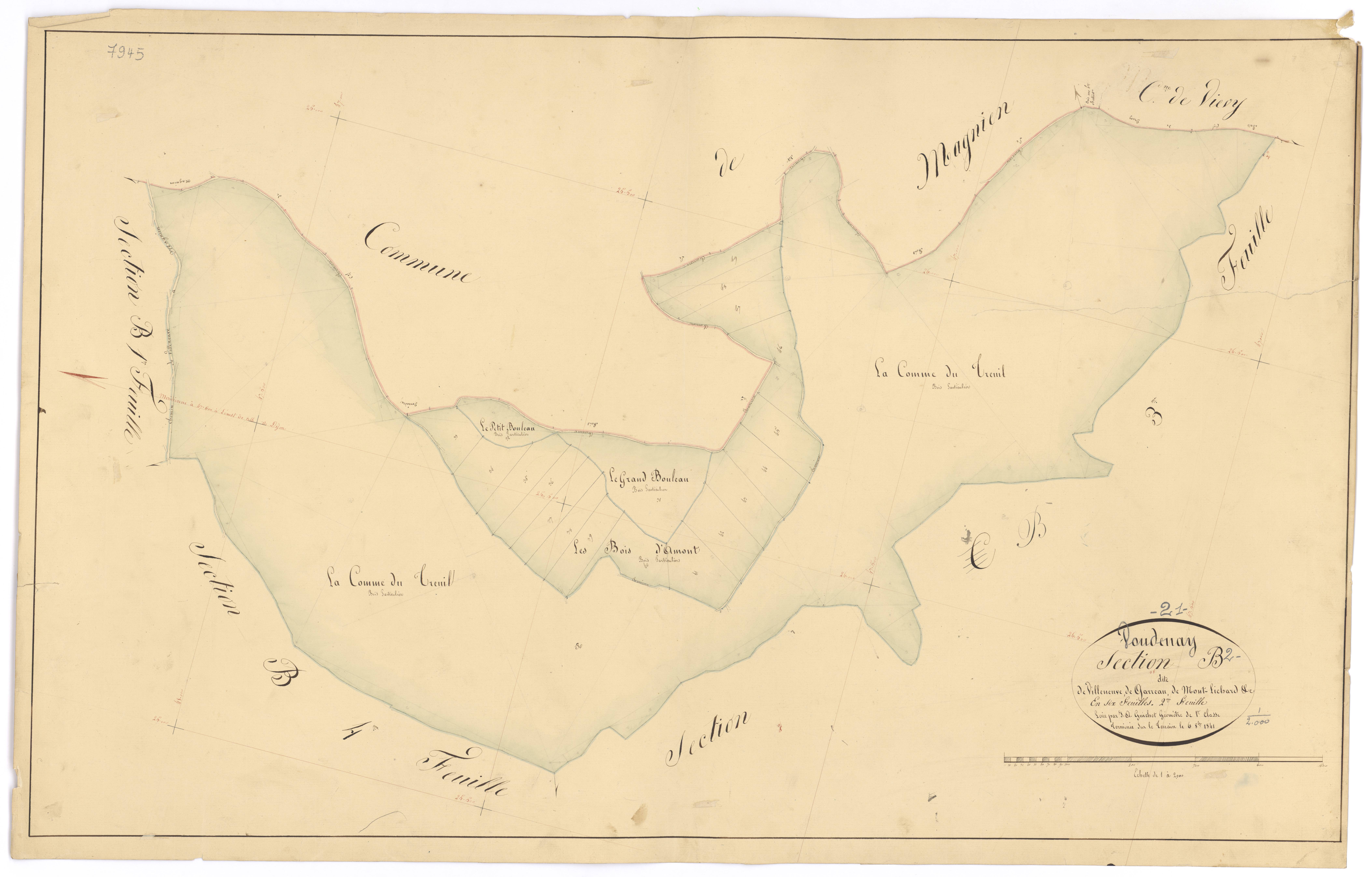 Voudenay - Section B2 - 3 P PLAN 715/7