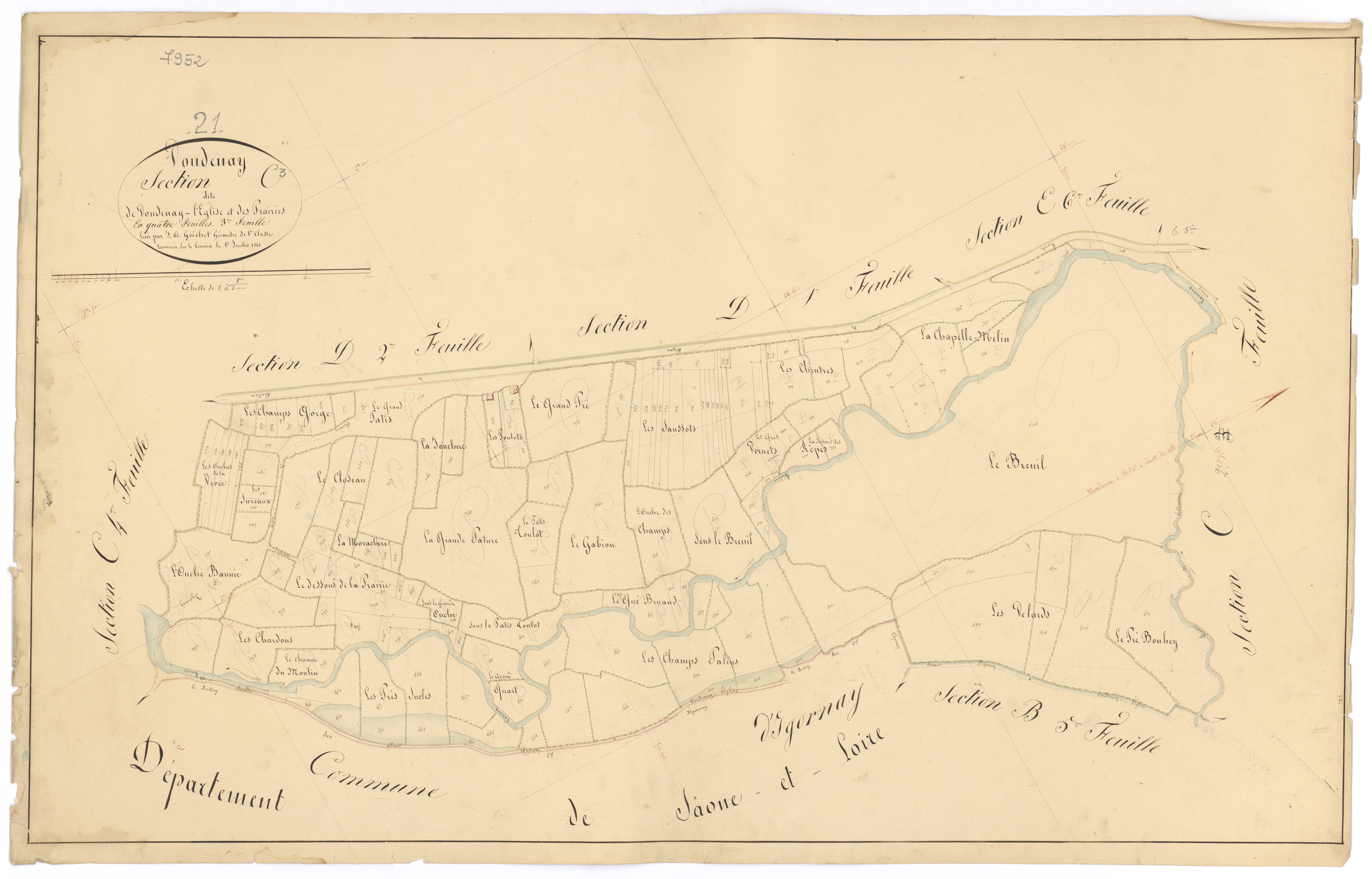 Voudenay - Section C3 - 3 P PLAN 715/14