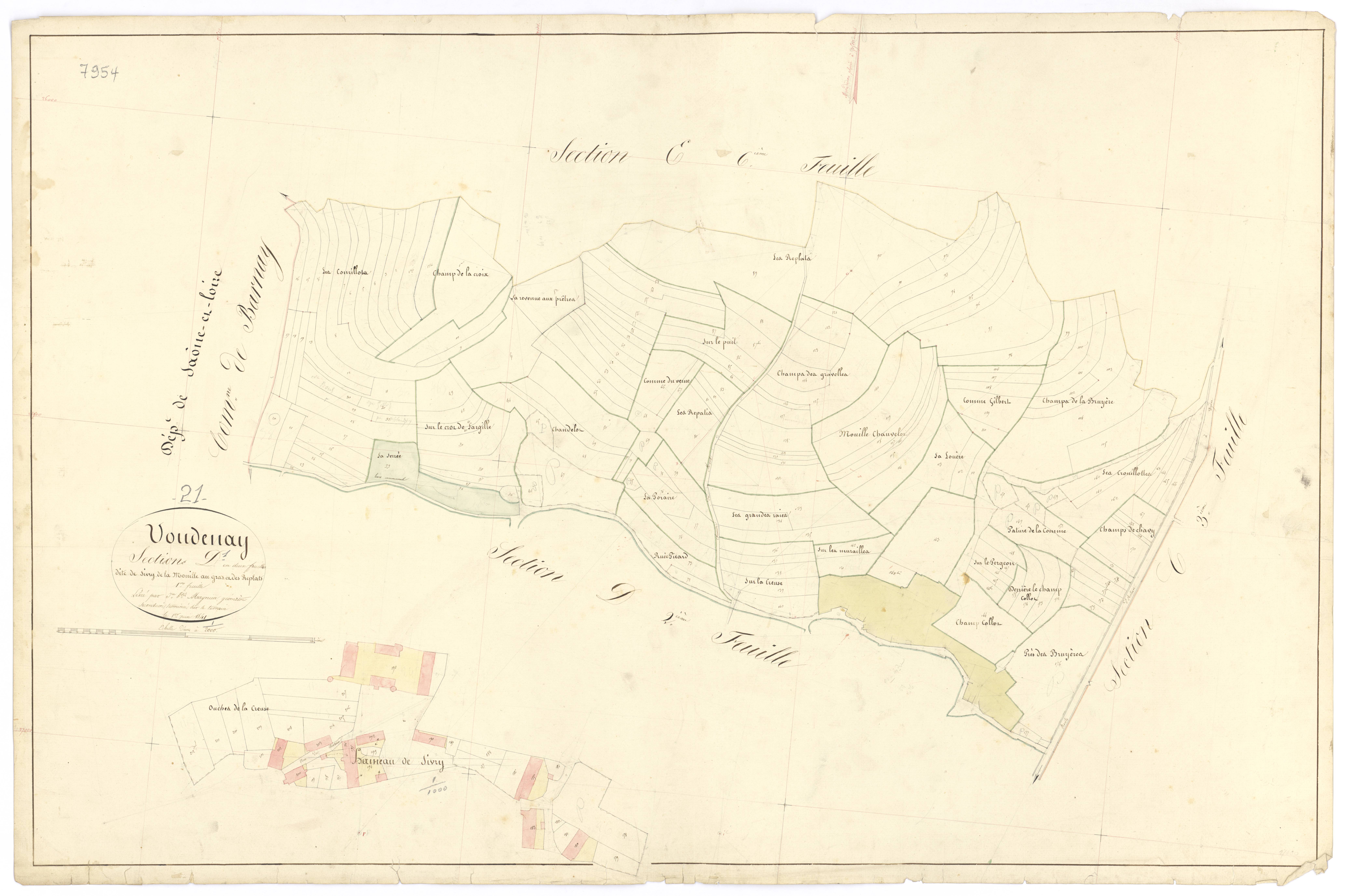 Voudenay - Section D1 - 3 P PLAN 715/16