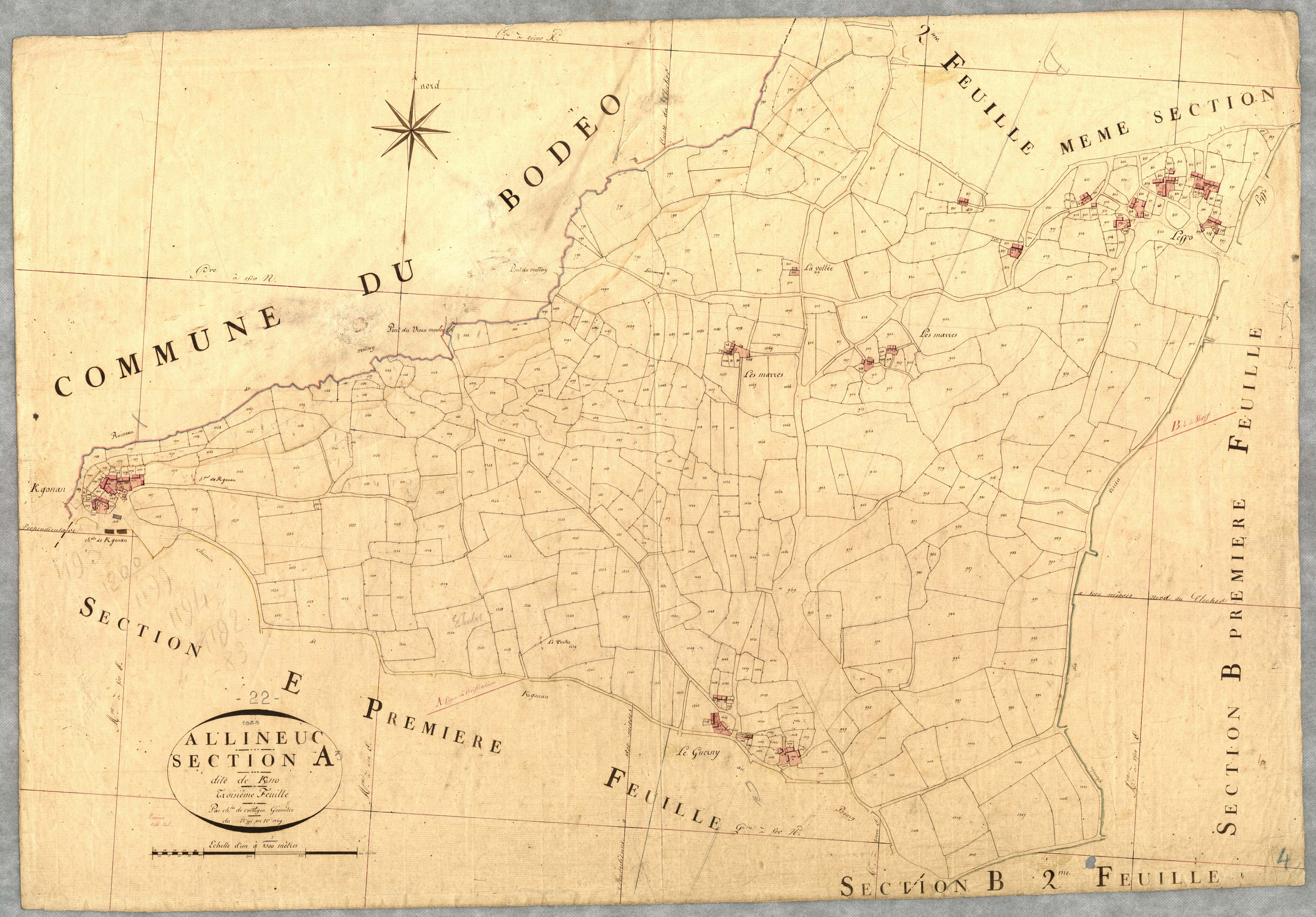 Allineuc - Section A, 3ème feuille