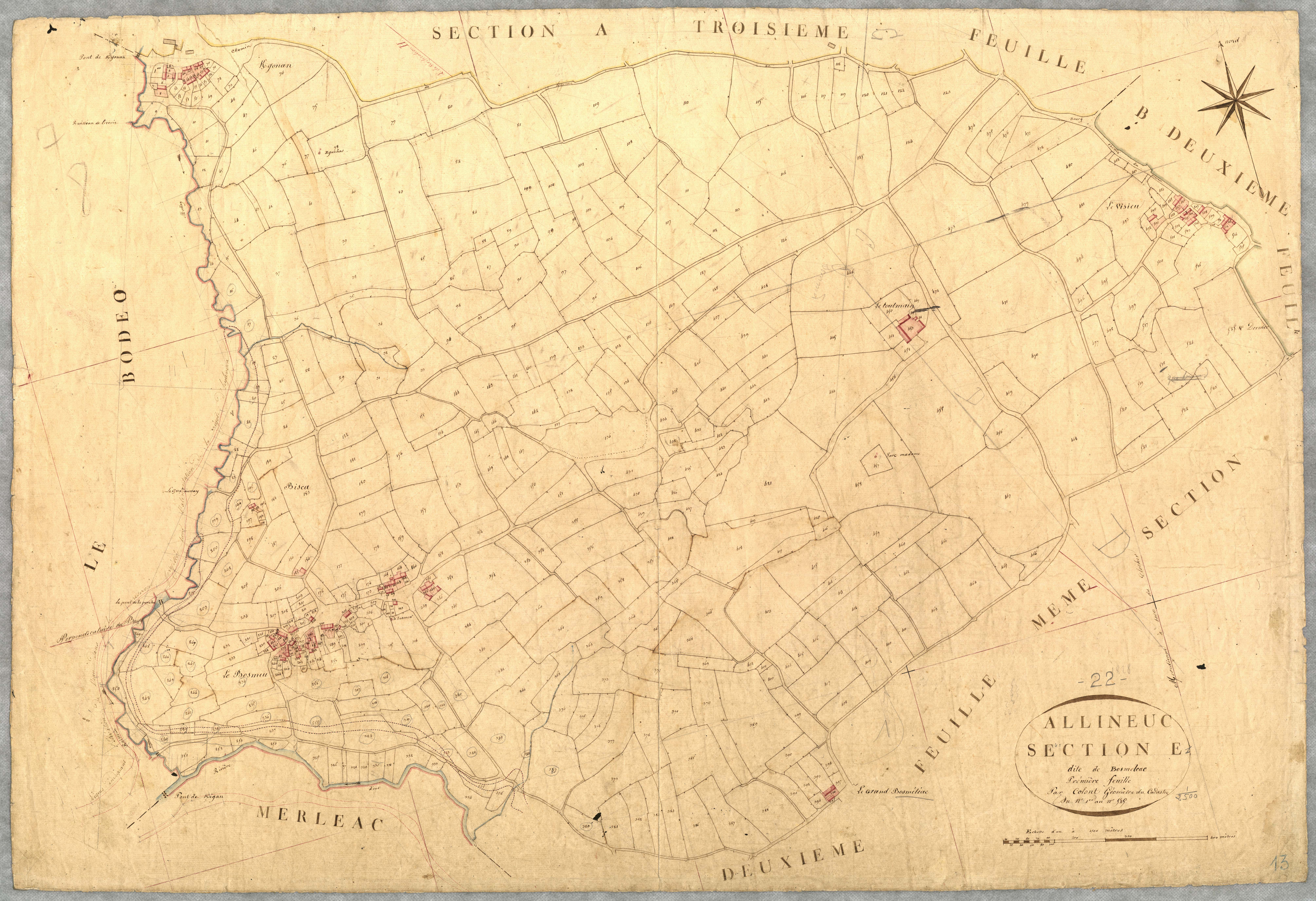 Allineuc - Section E, 1ère feuille