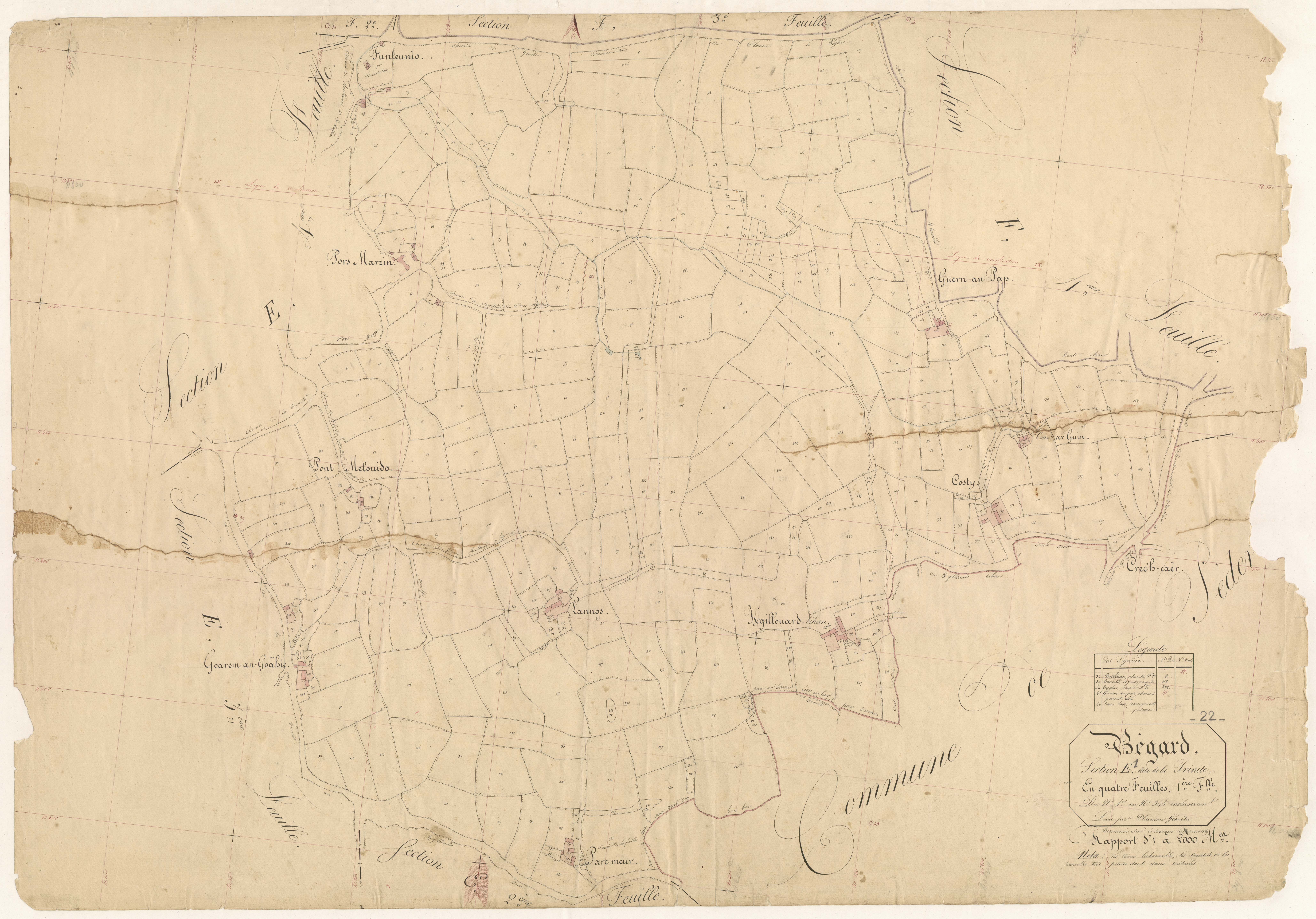 Bégard - Section E, 1ère feuille