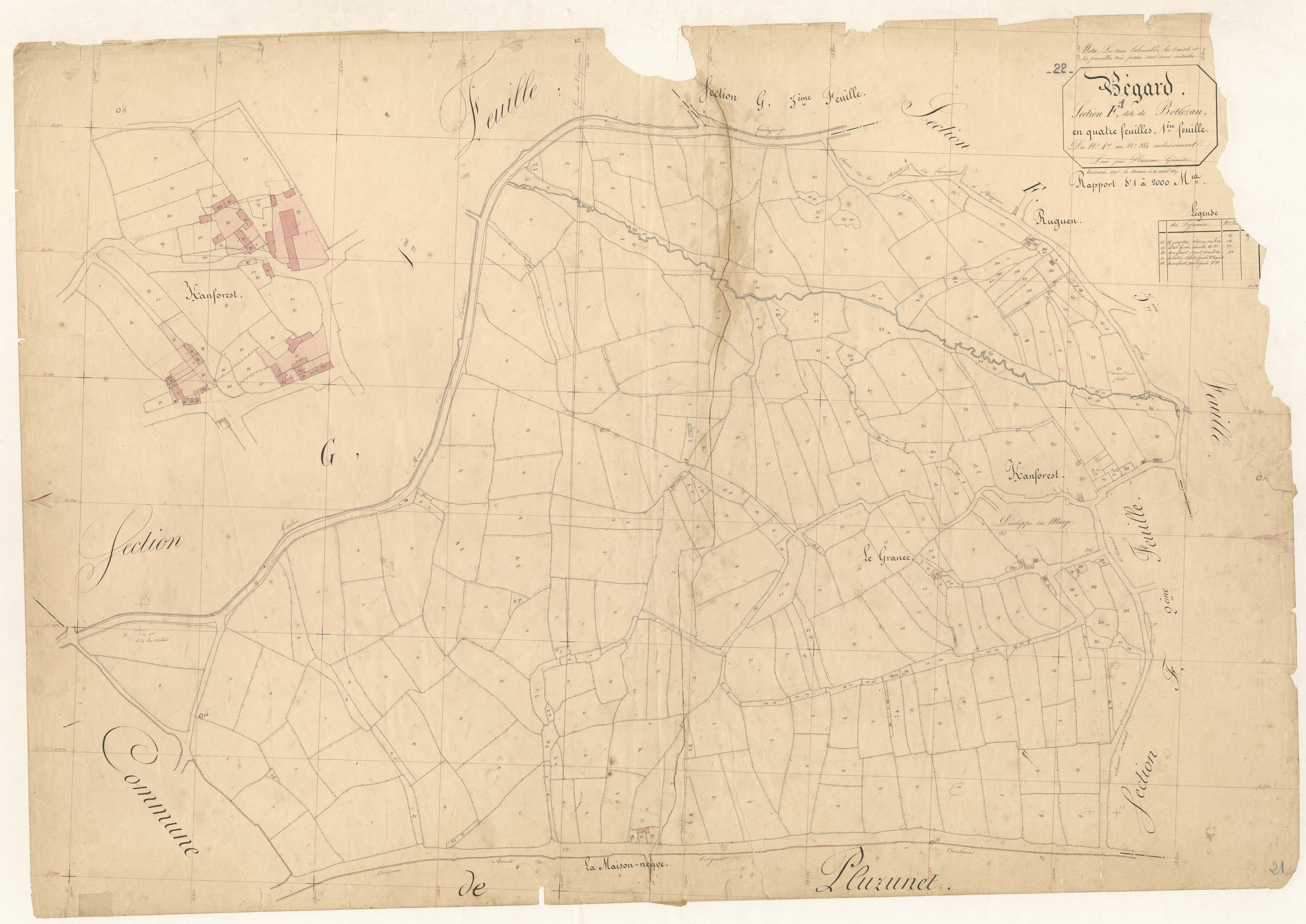 Bégard - Section F, 1ère feuille