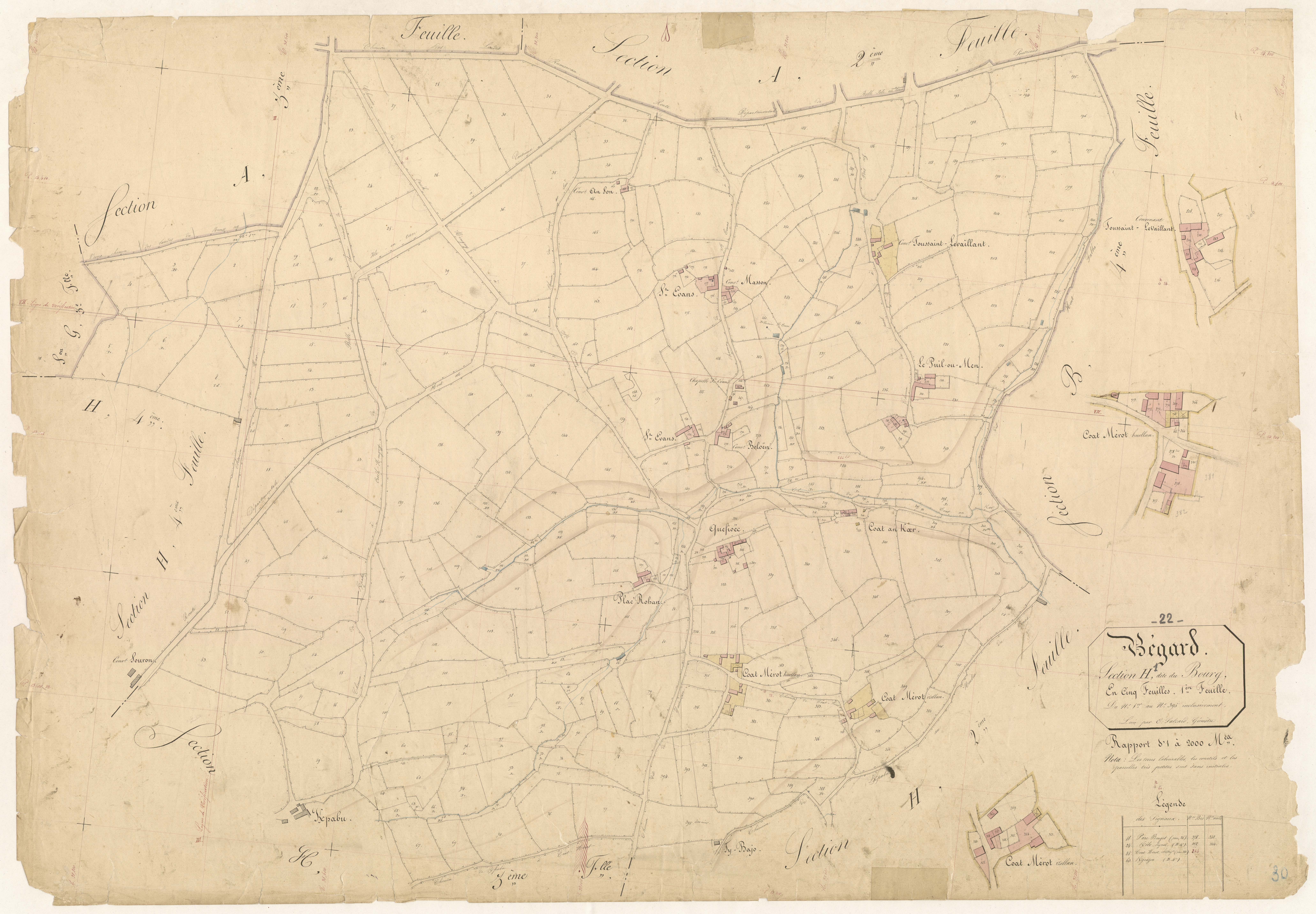 Bégard - Section H, 1ère feuille