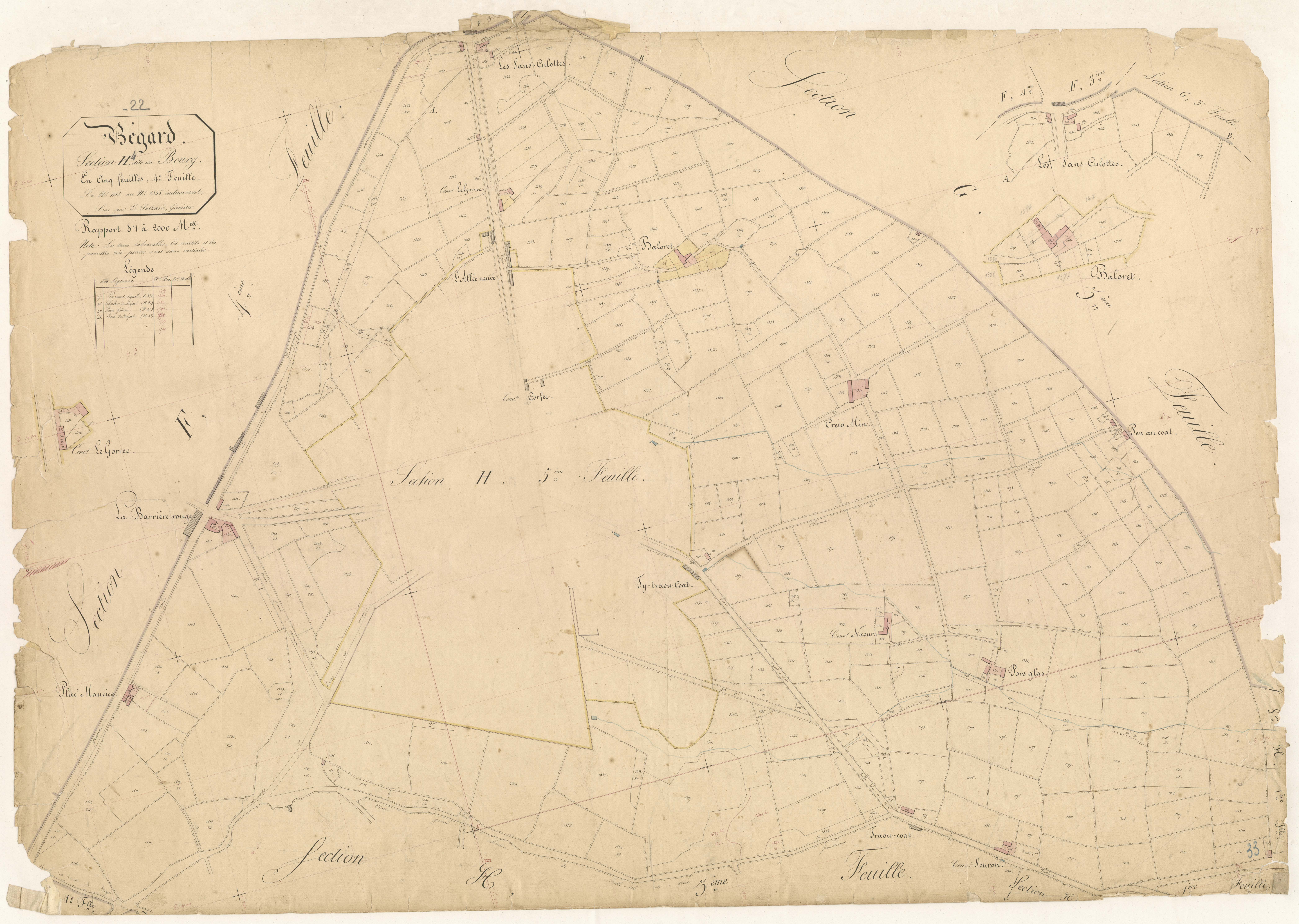 Bégard - Section H, 4ème feuille