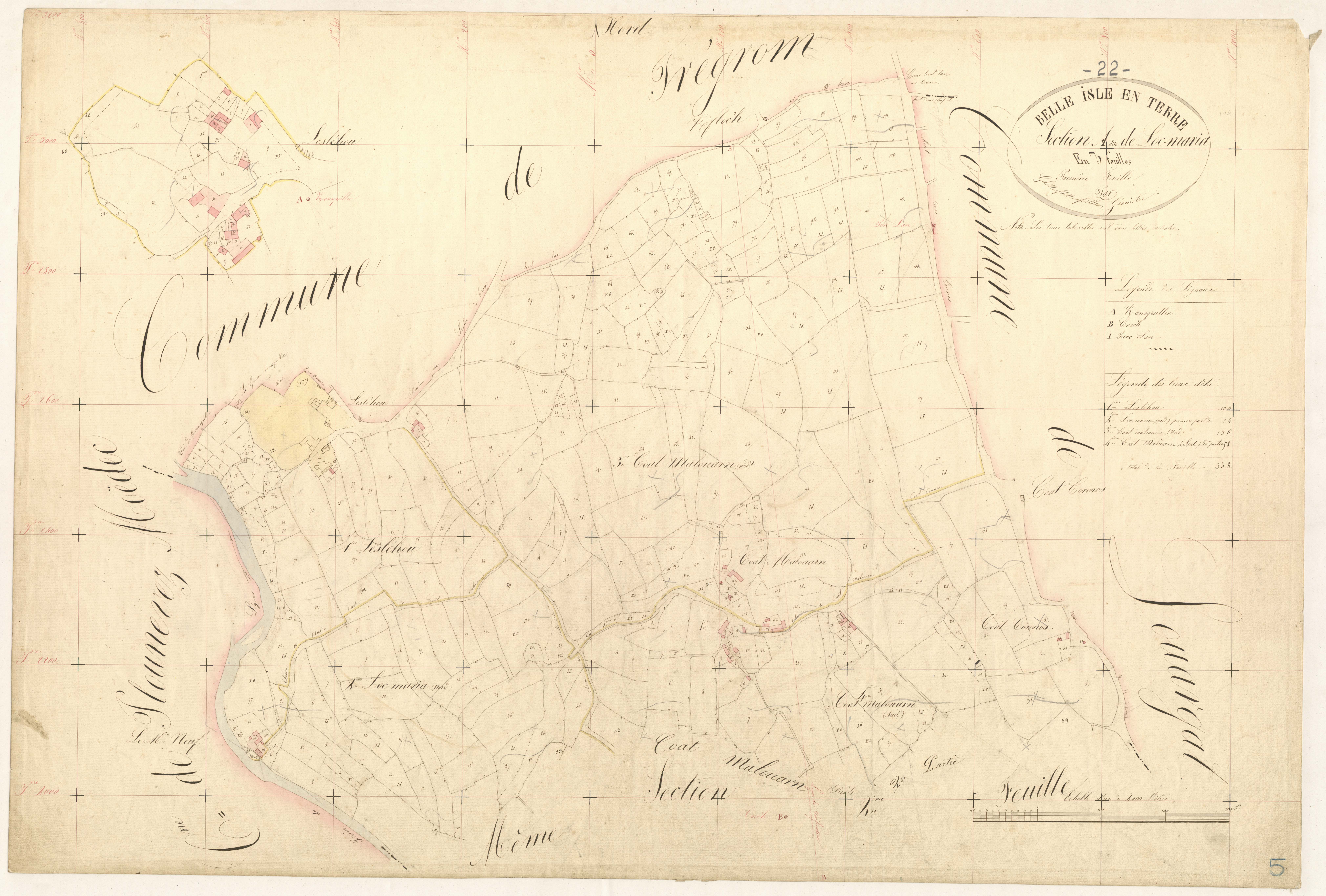 Belle-Isle-en-Terre - Section A, 1ère feuille