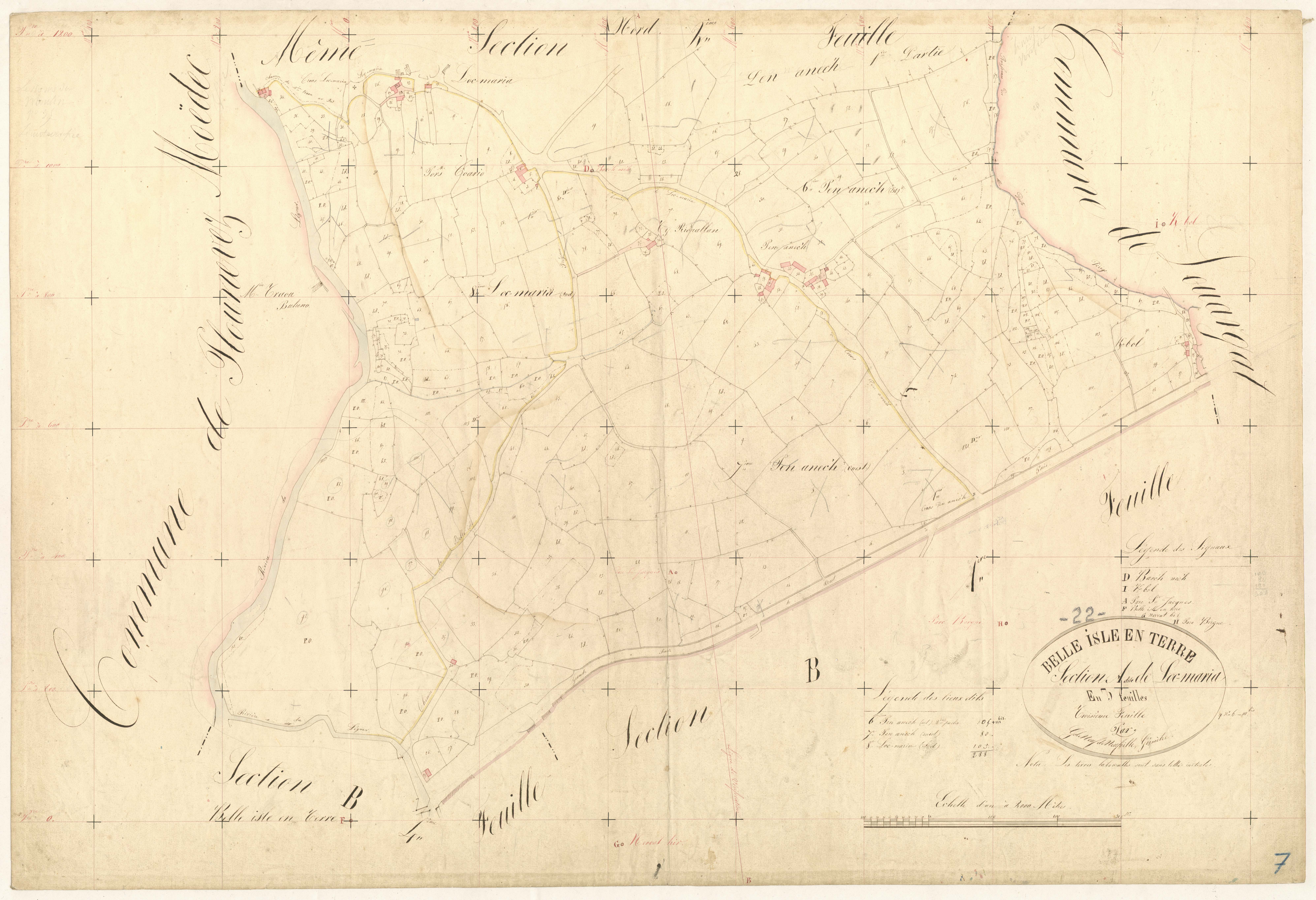 Belle-Isle-en-Terre - Section A, 3ème feuille