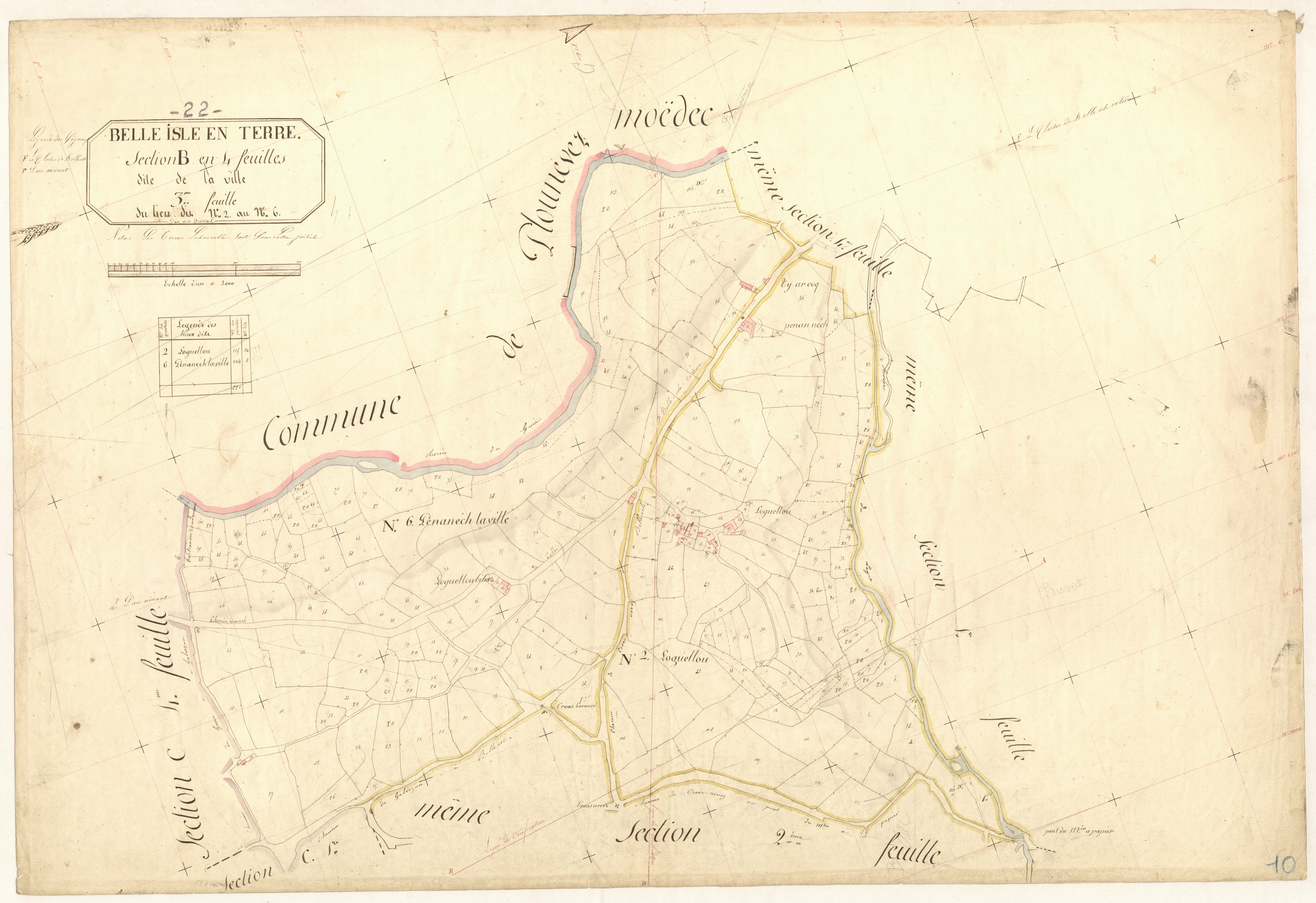 Belle-Isle-en-Terre - Section B, 3ème feuille