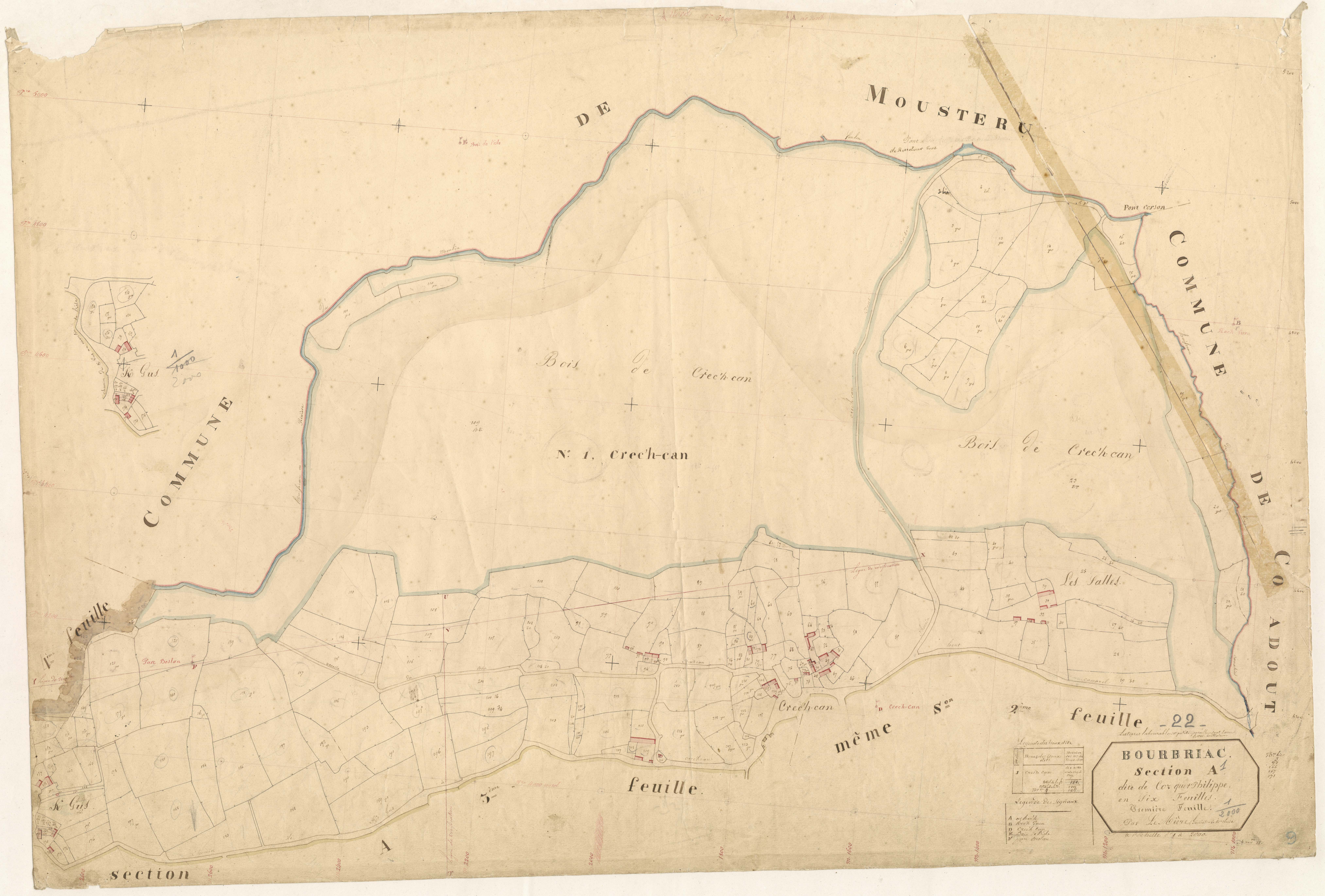 Bourbriac - Section A, 1re feuille