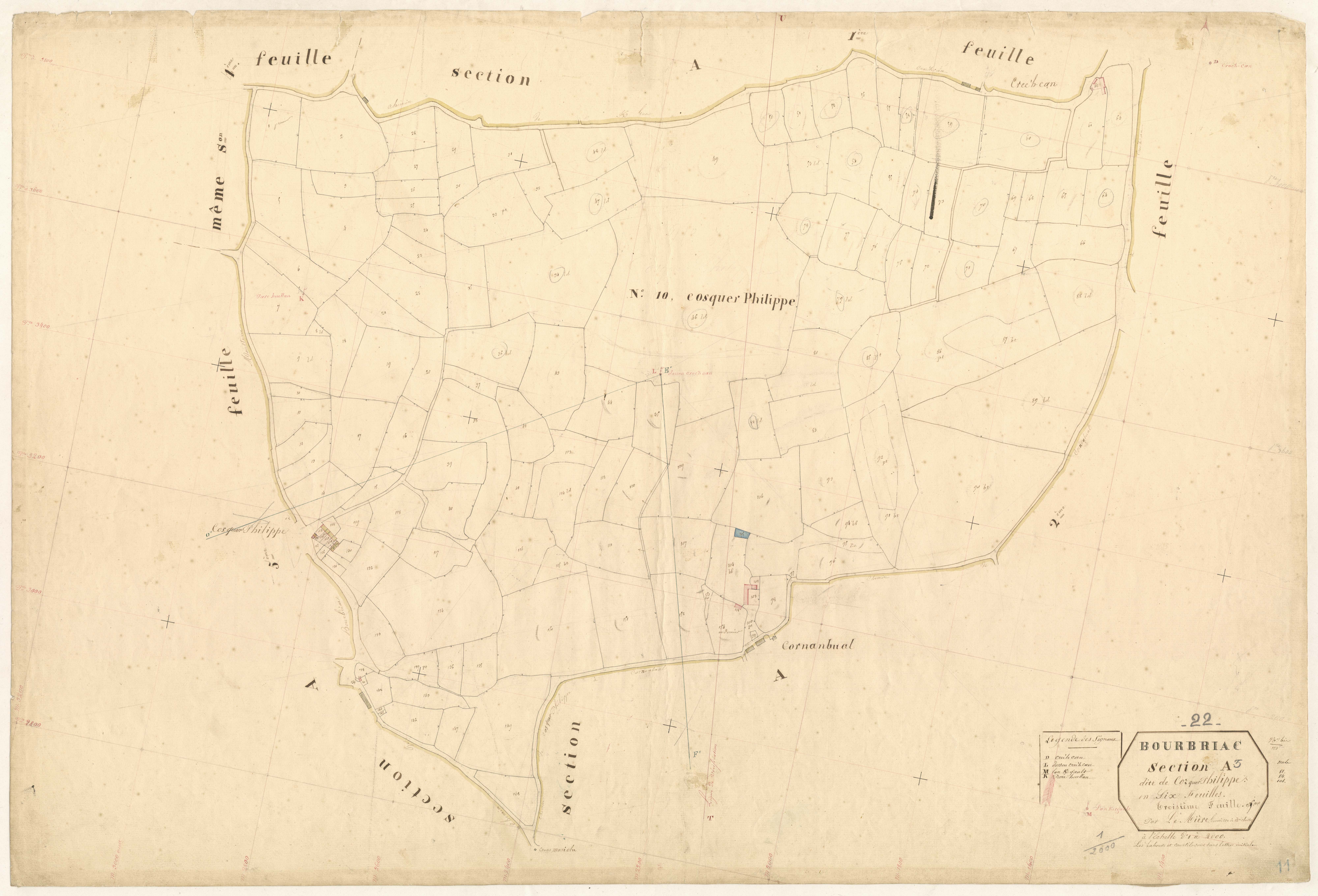Bourbriac - Section A, 3e feuille