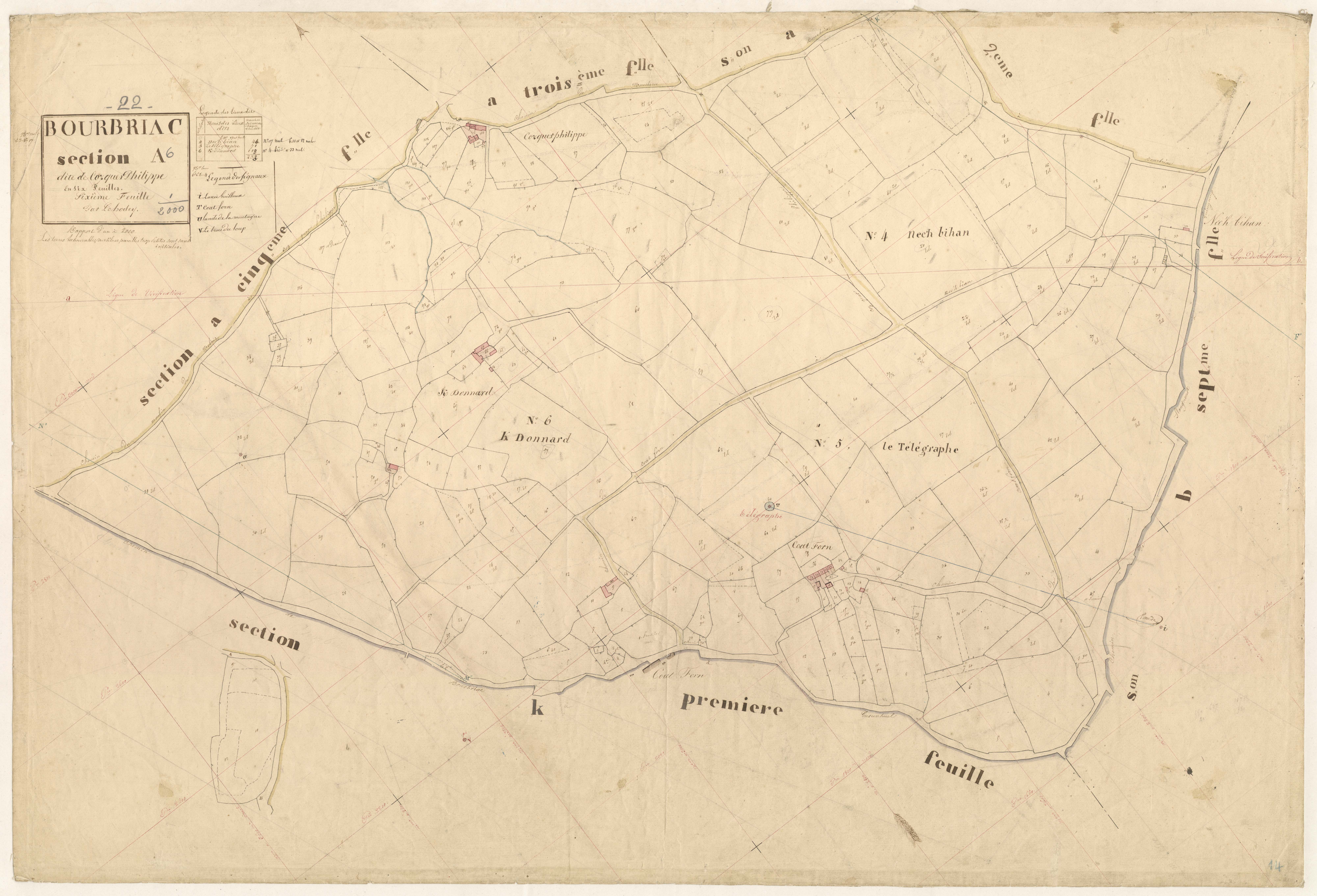 Bourbriac - Section A, 6e feuille