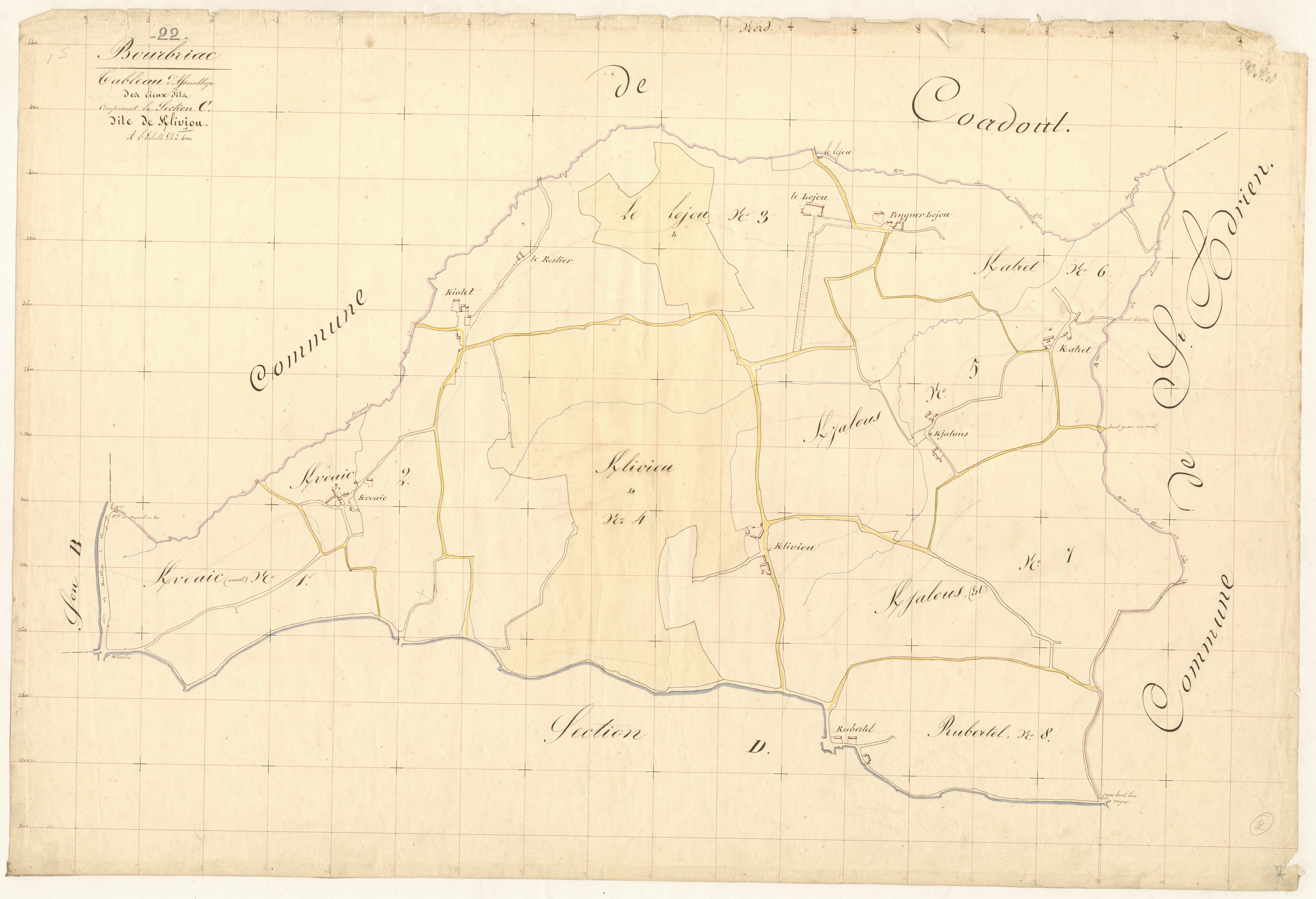 Bourbriac - Tableau d'assemblage : section C