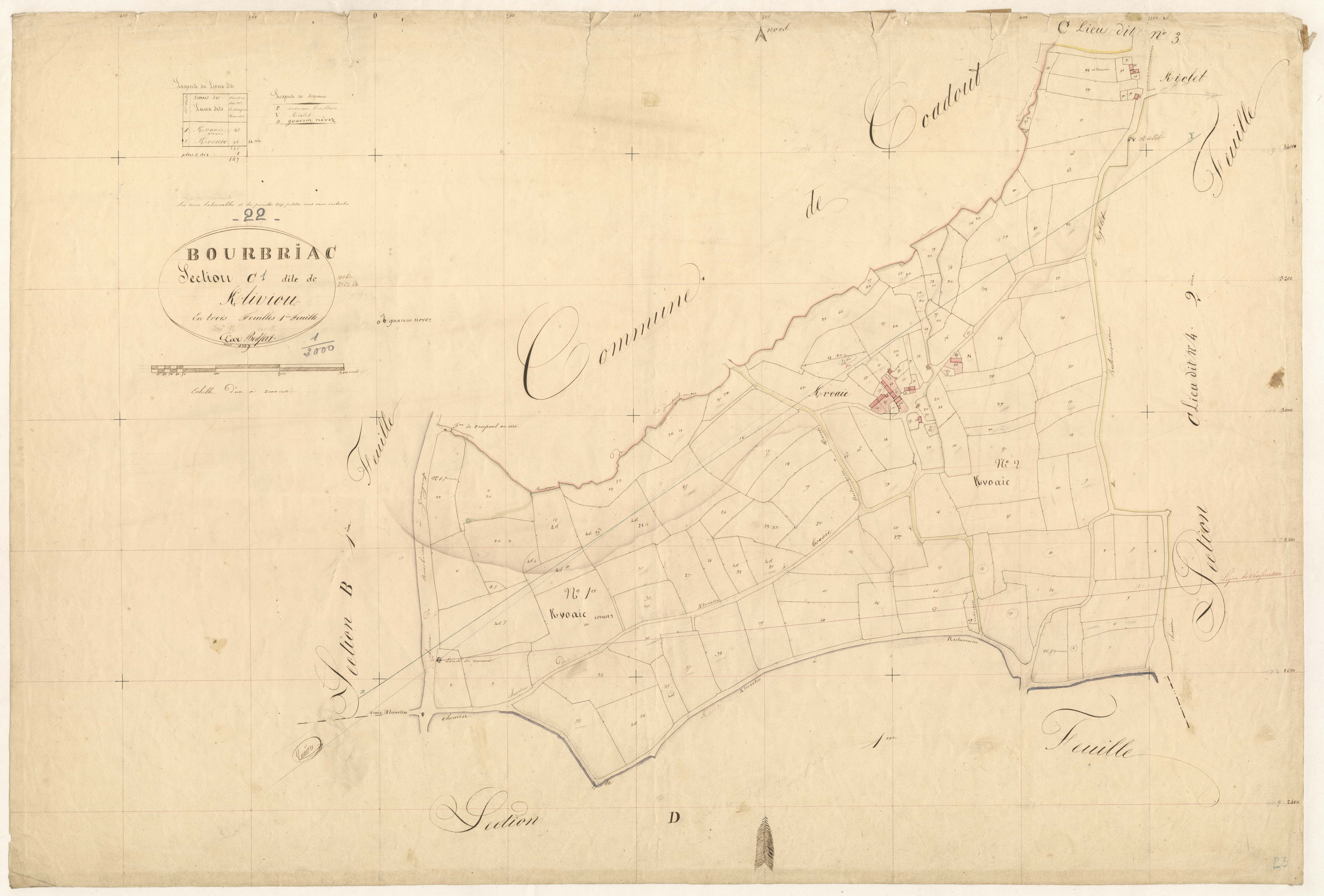 Bourbriac - Section C, 1re feuille