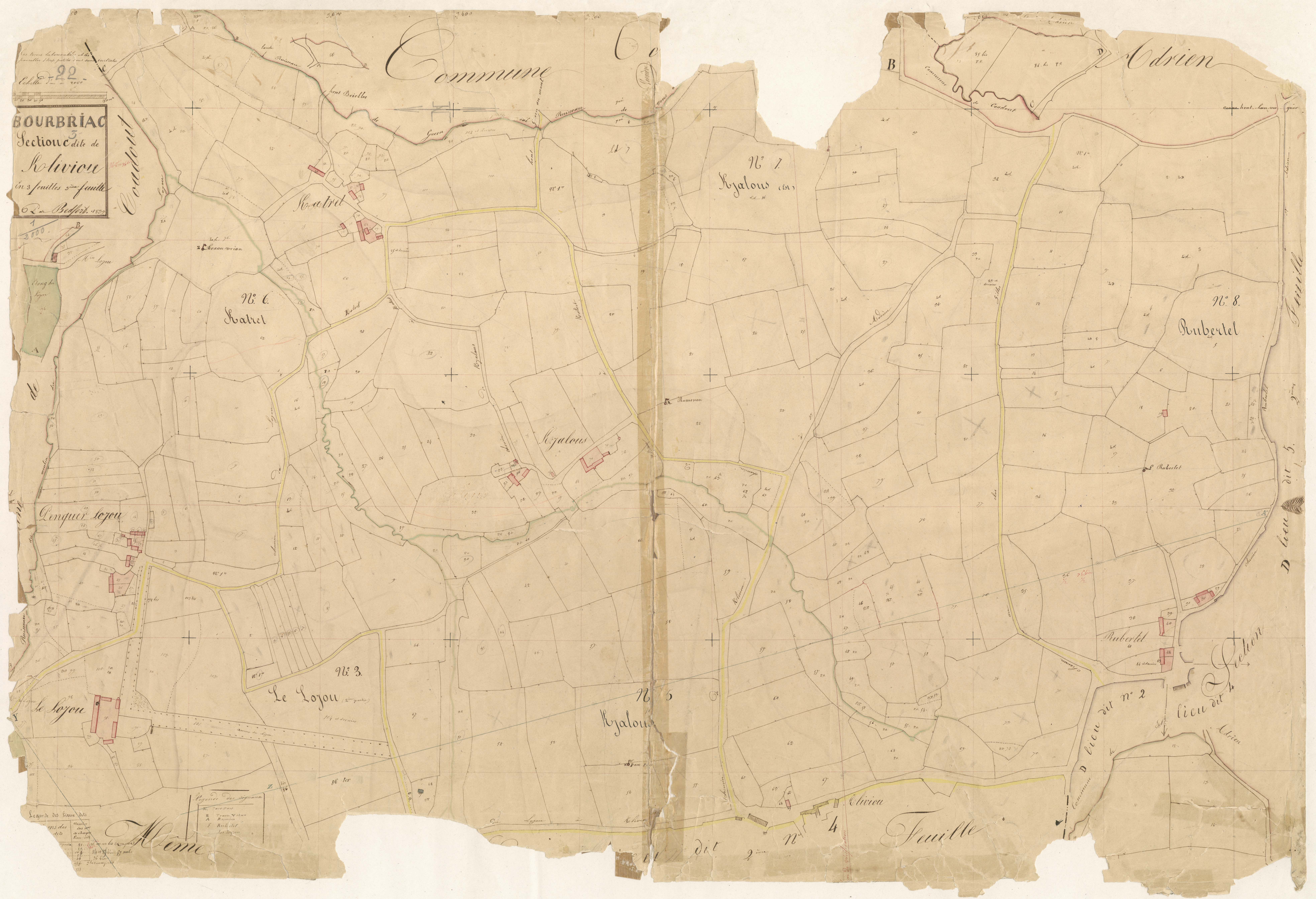 Bourbriac - Section C, 3e feuille
