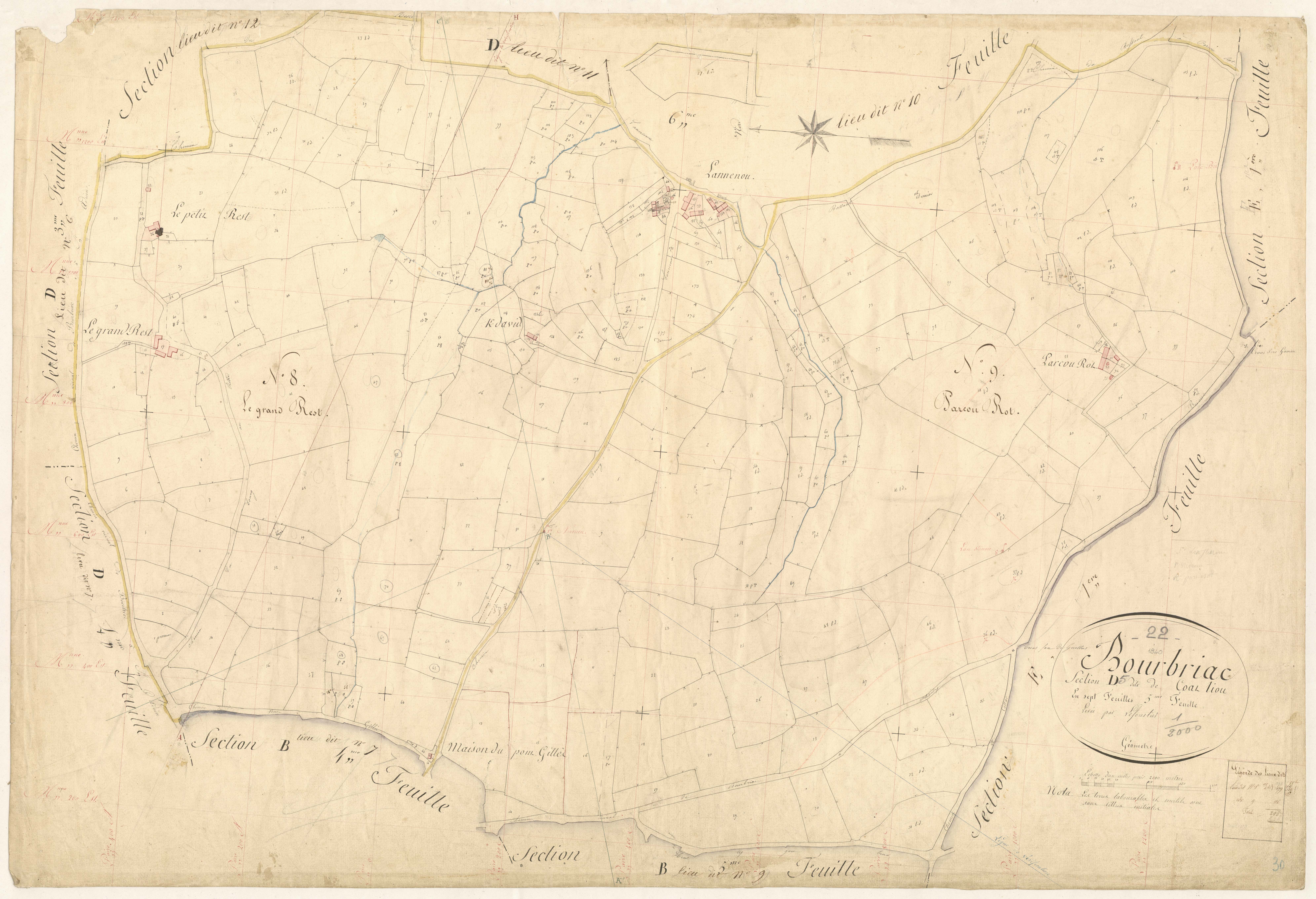 Bourbriac - Section D, 5e feuille