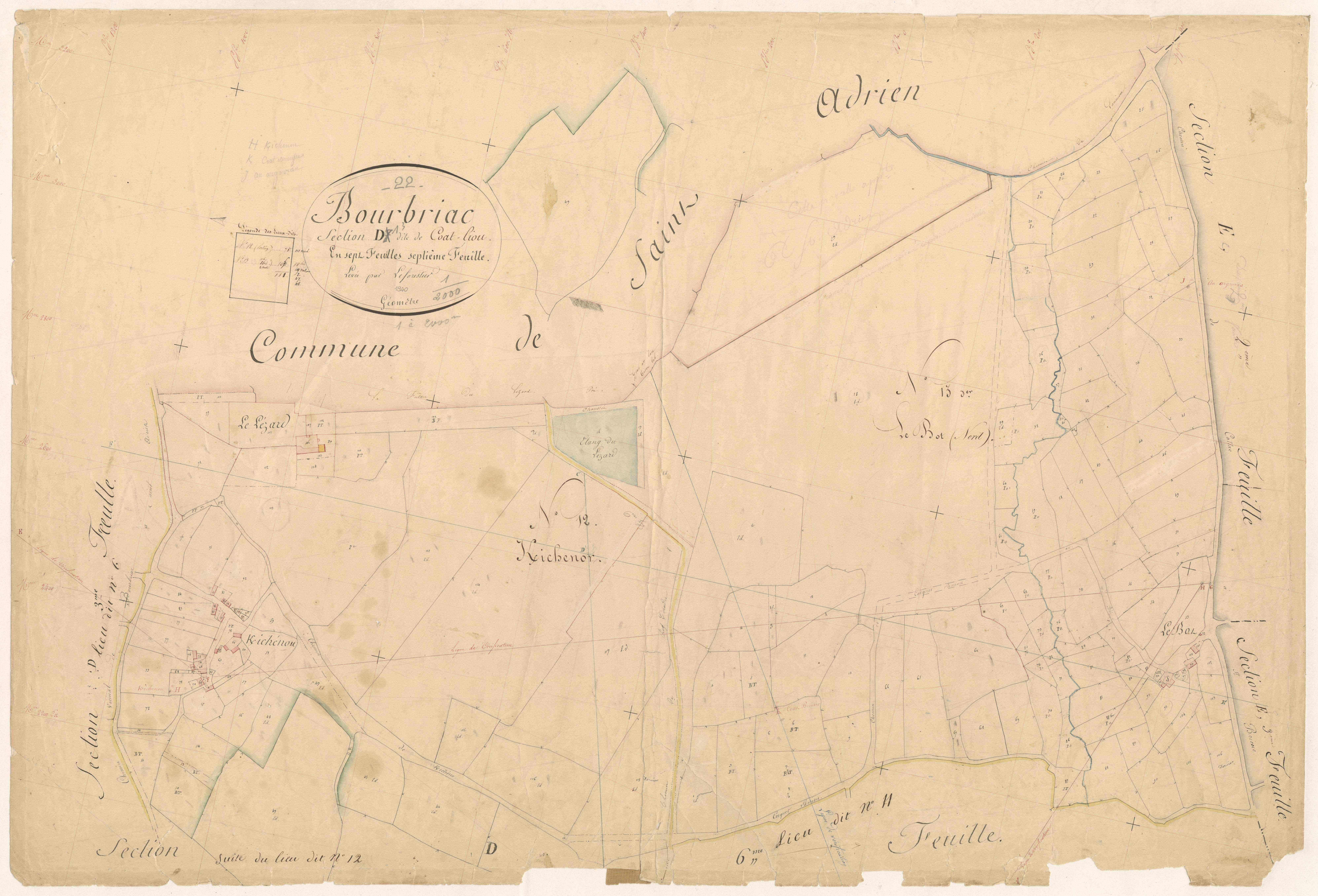 Bourbriac - Section D, 7e feuille