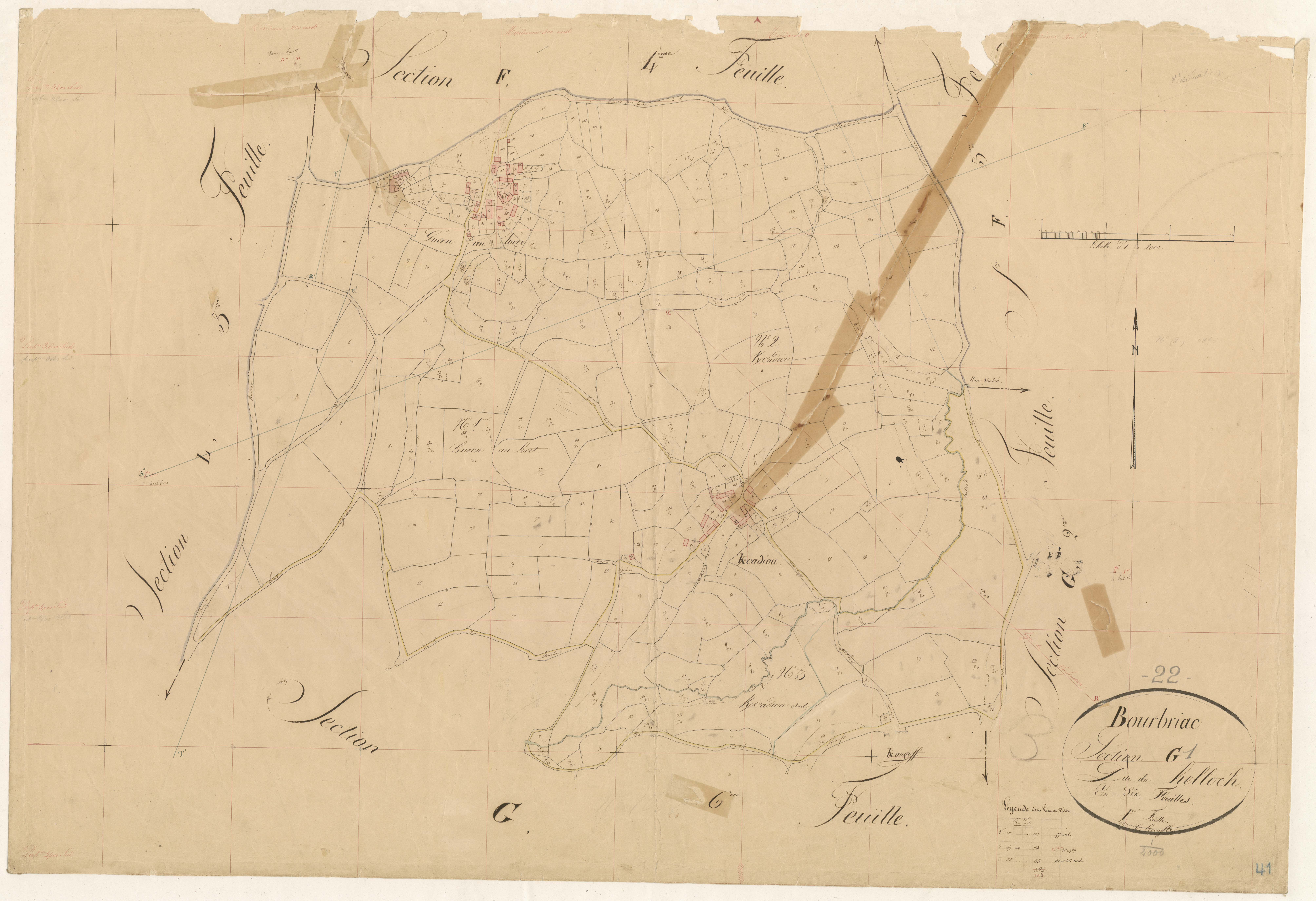 Bourbriac - Section G, 1re feuille