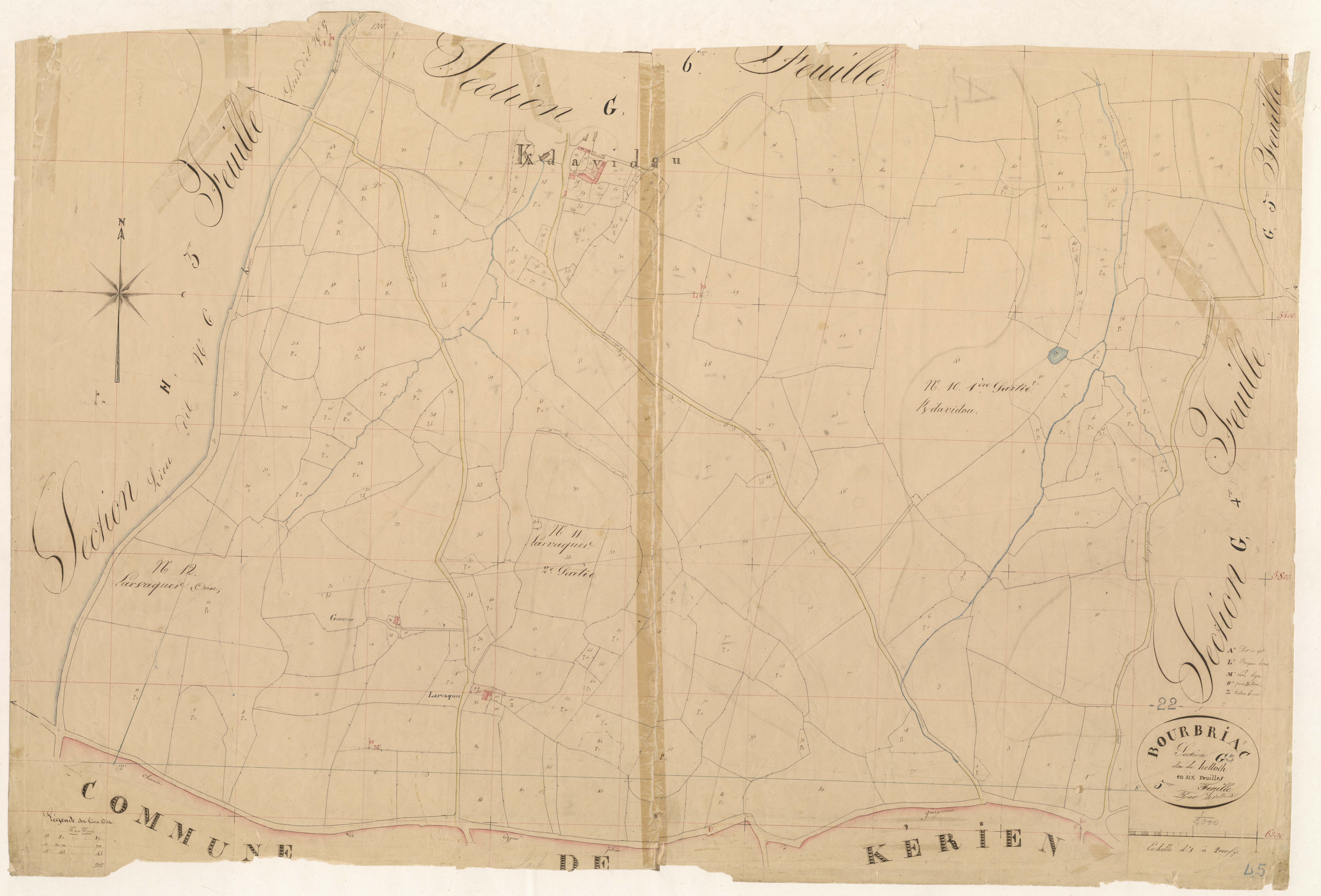 Bourbriac - Section G, 5e feuille