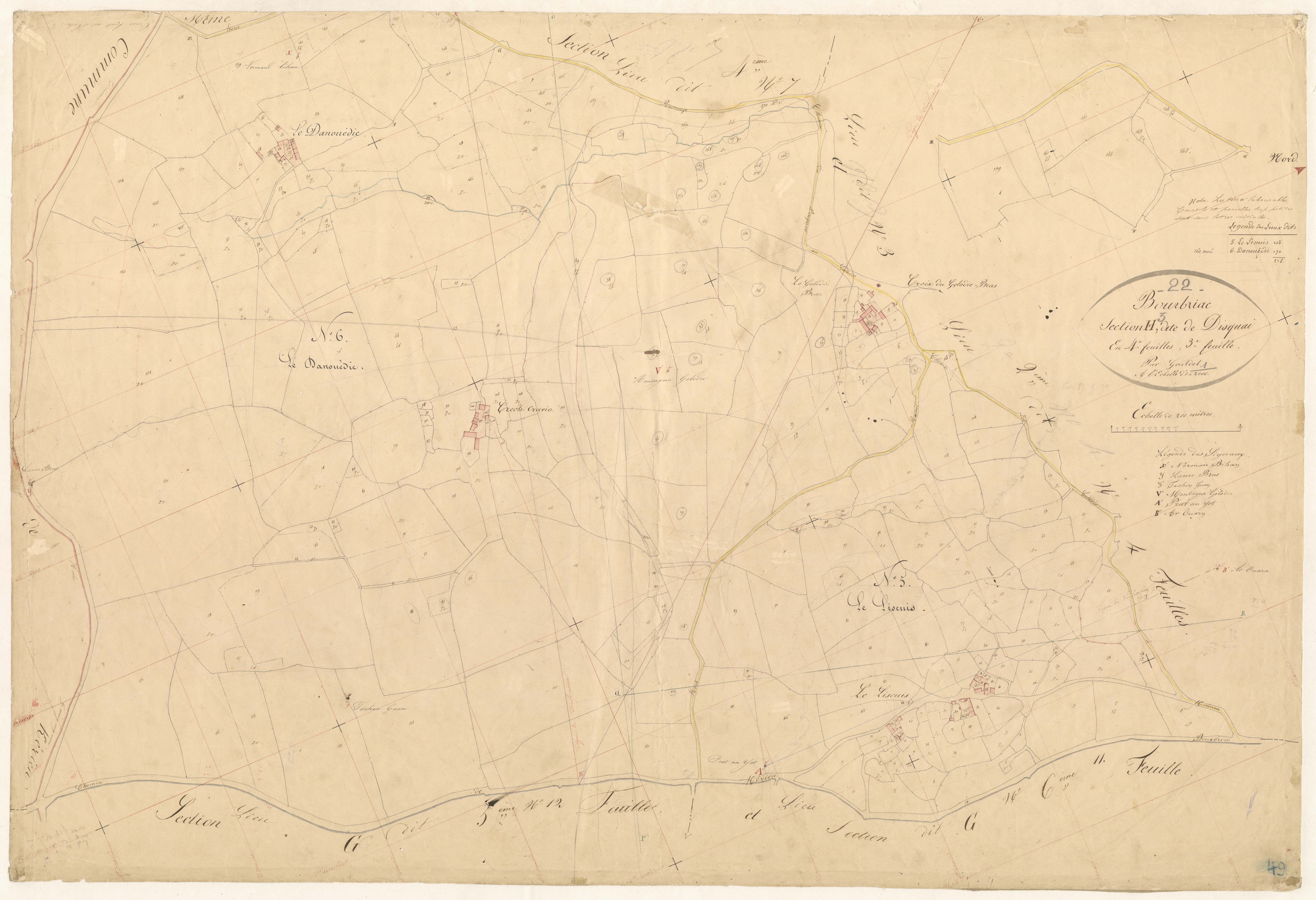 Bourbriac - Section H, 3e feuille