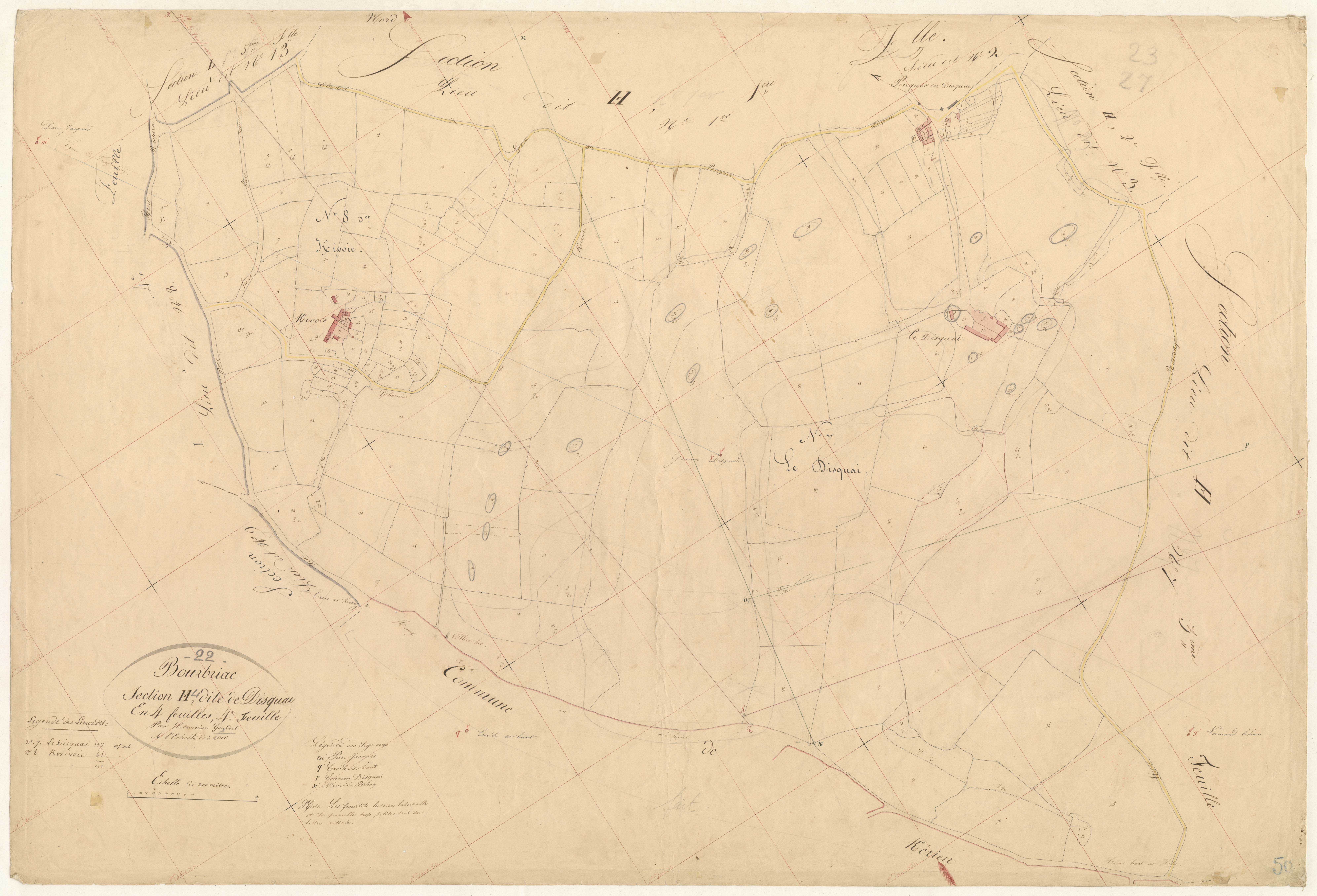 Bourbriac - Section H, 4e feuille