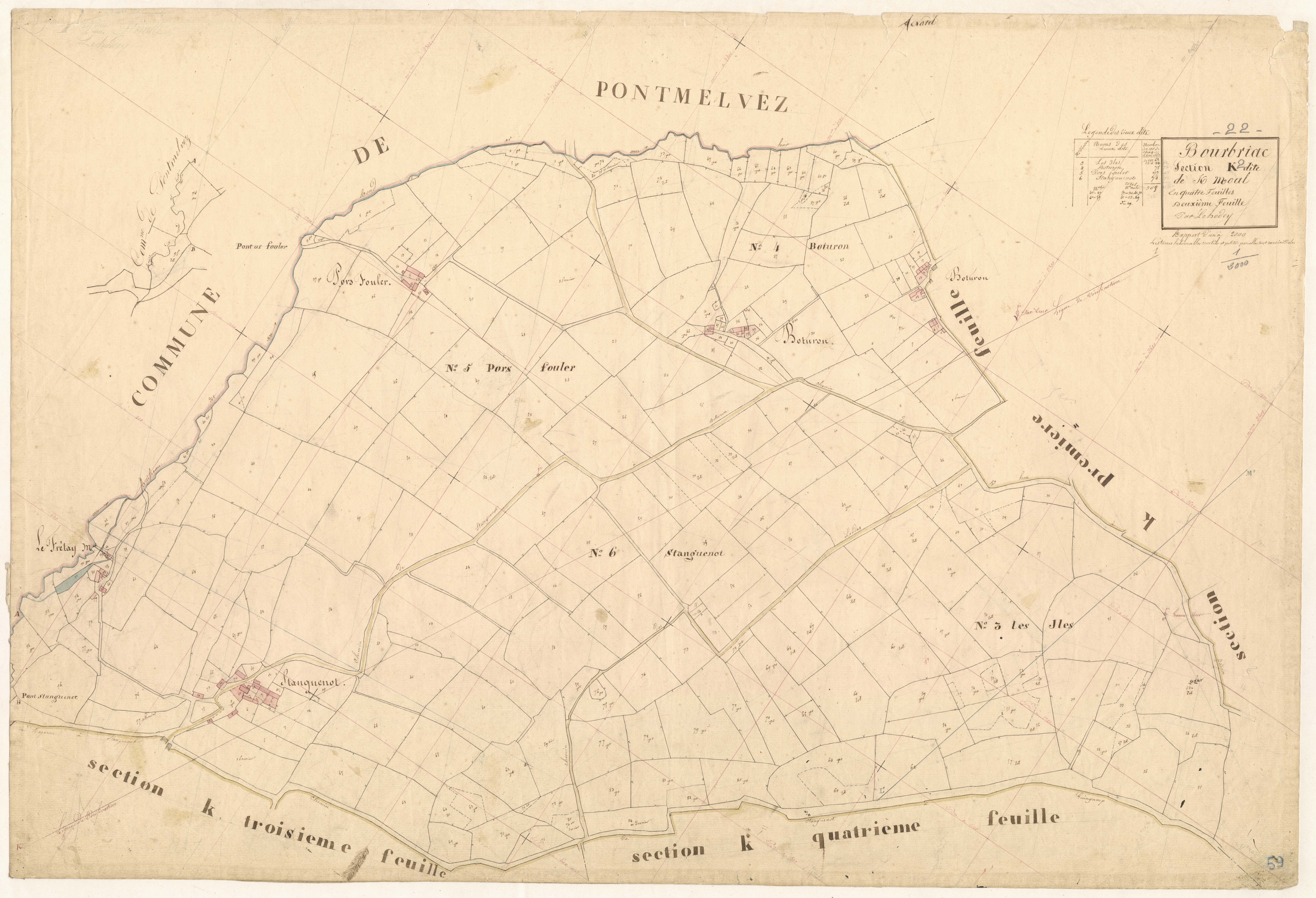 Bourbriac - Section K, 2e feuille