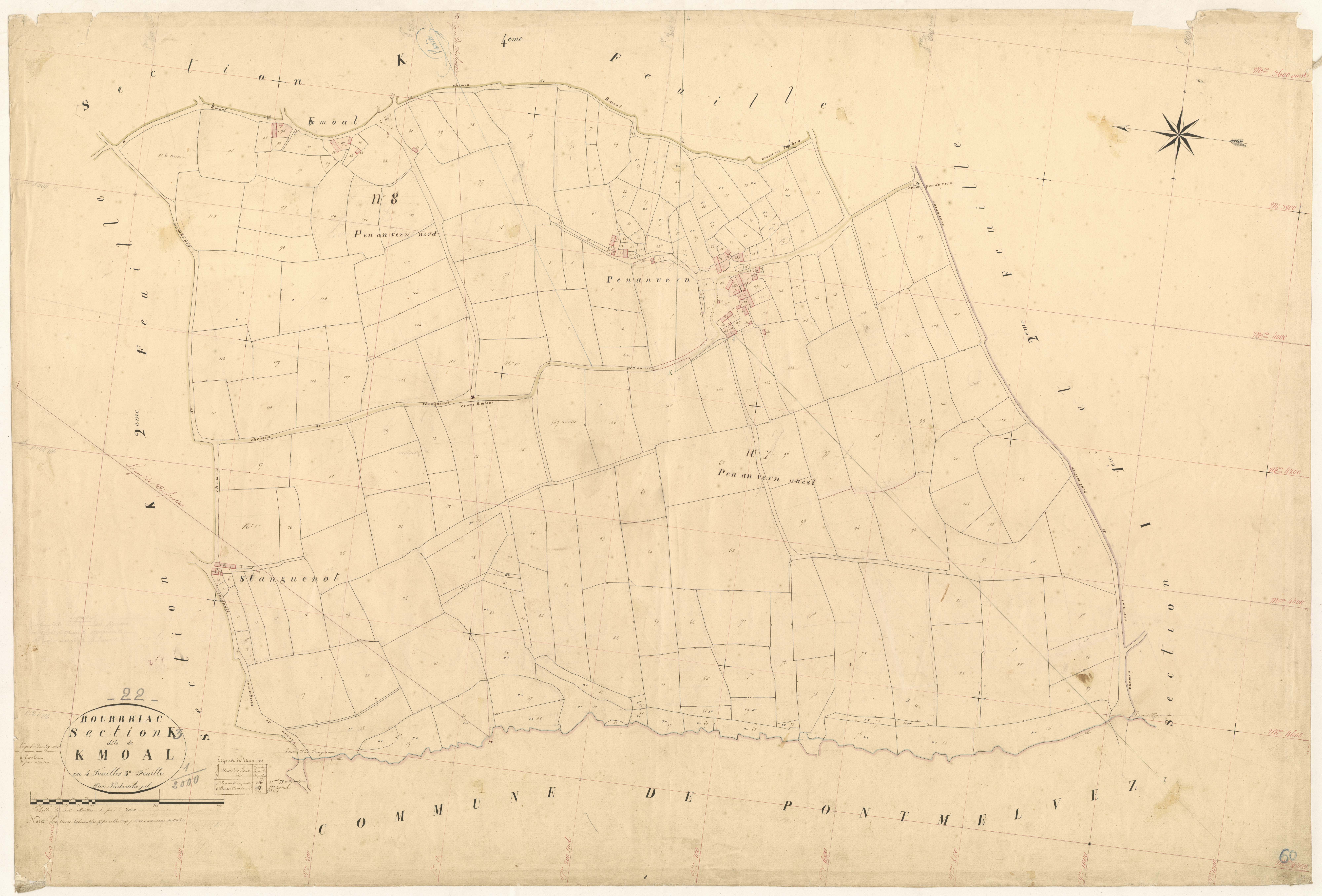 Bourbriac - Section K, 3e feuille