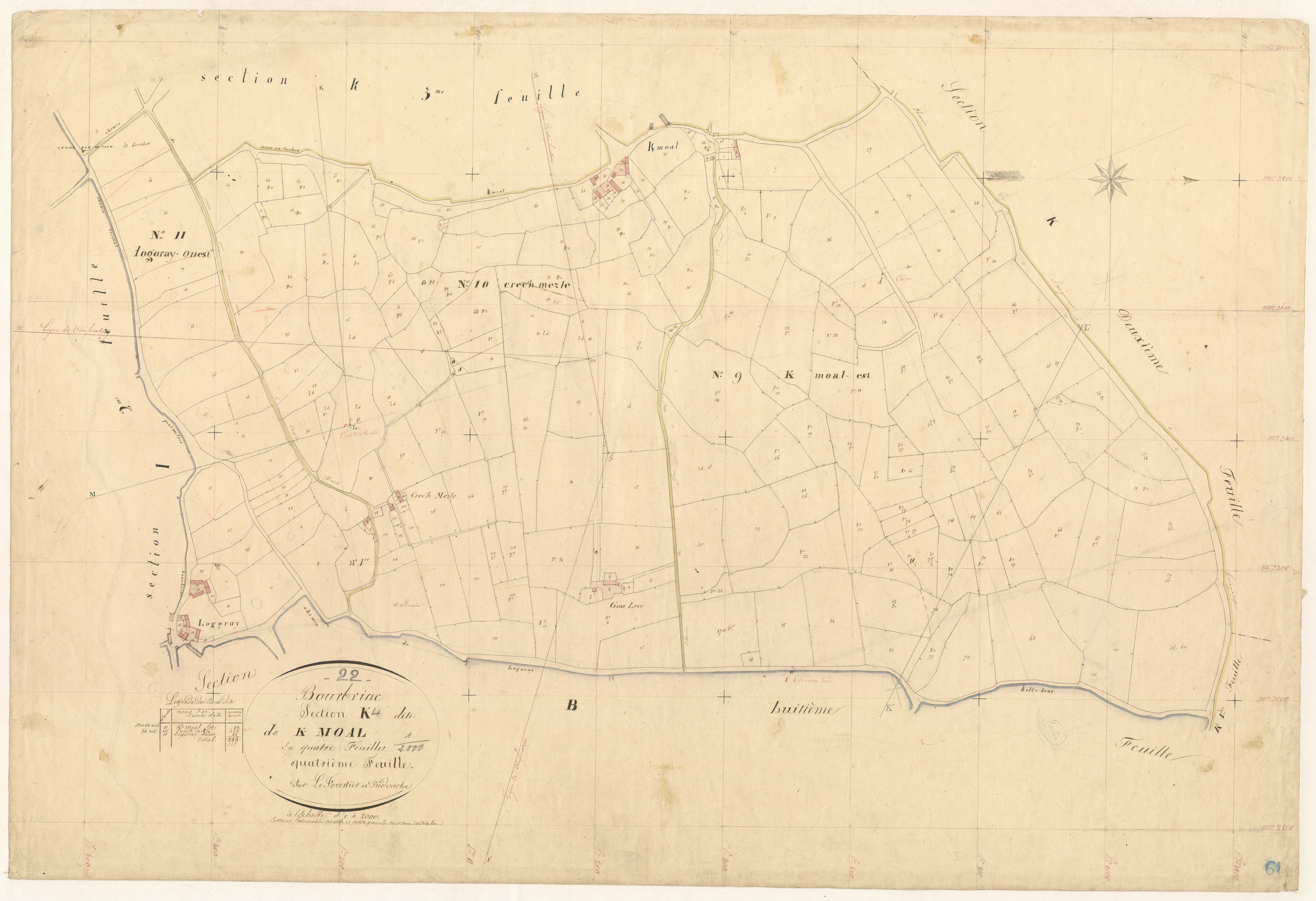 Bourbriac - Section K, 4e feuille