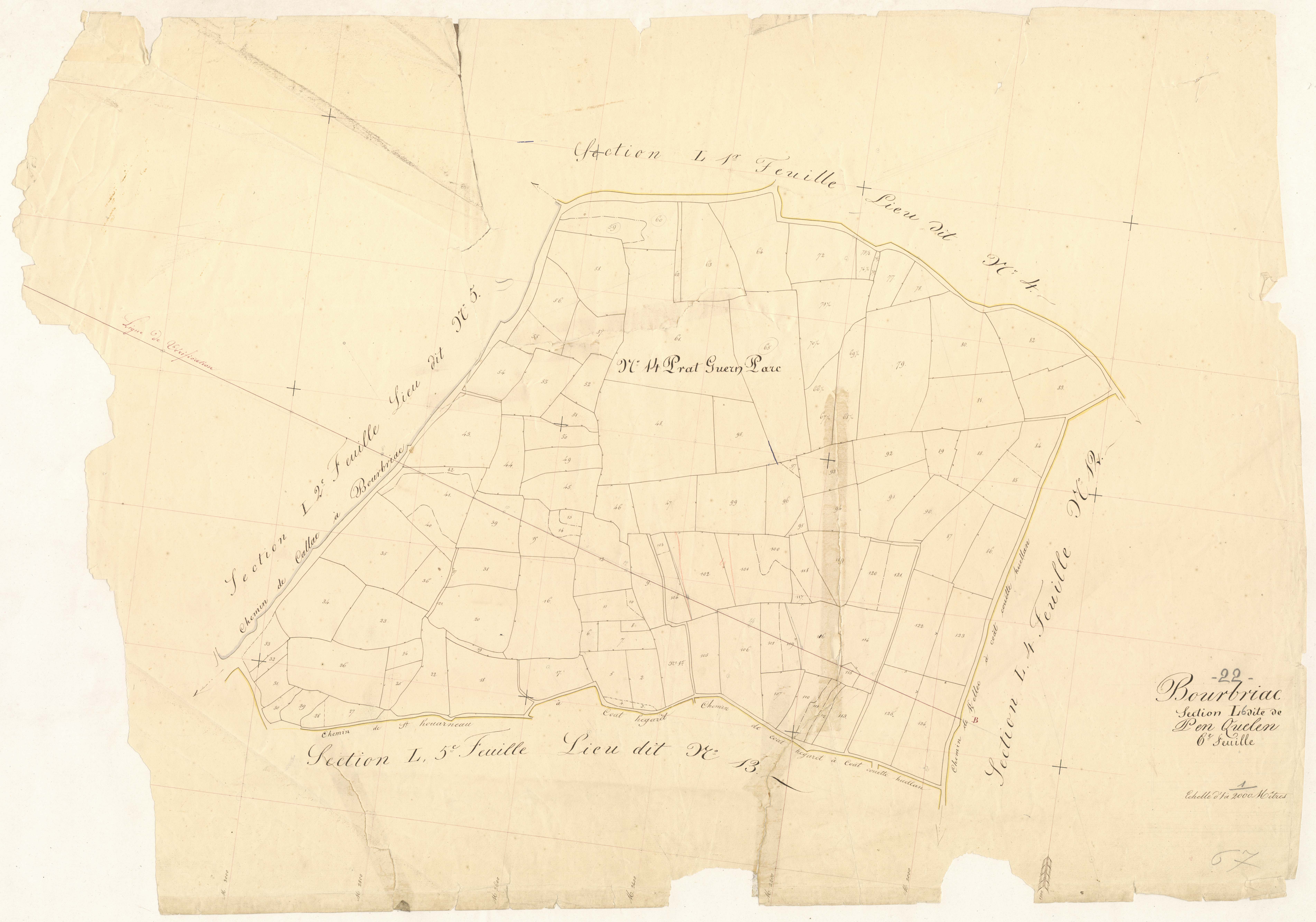 Bourbriac - Section L, 6e feuille