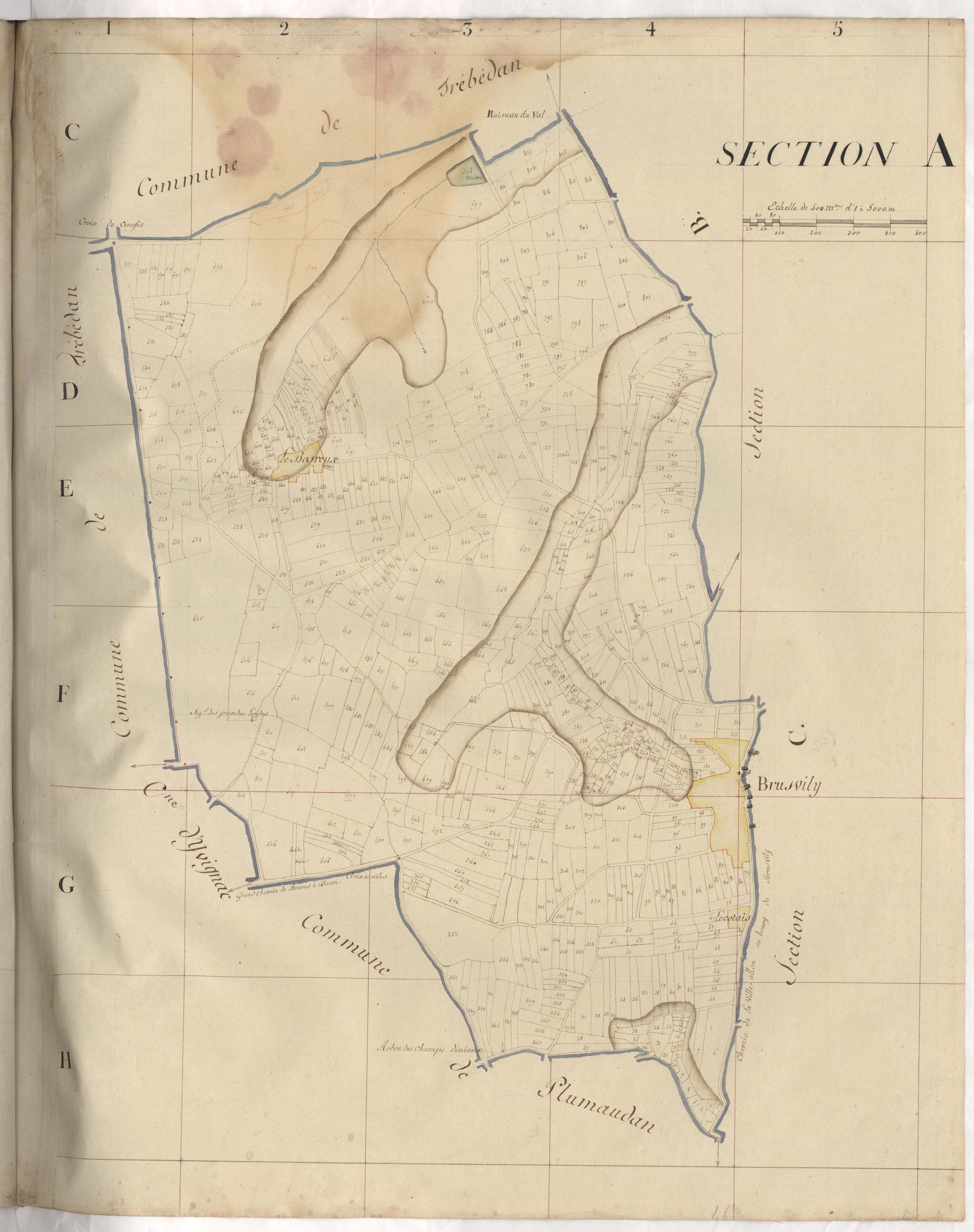 Brusvily - Section A, 1re feuille