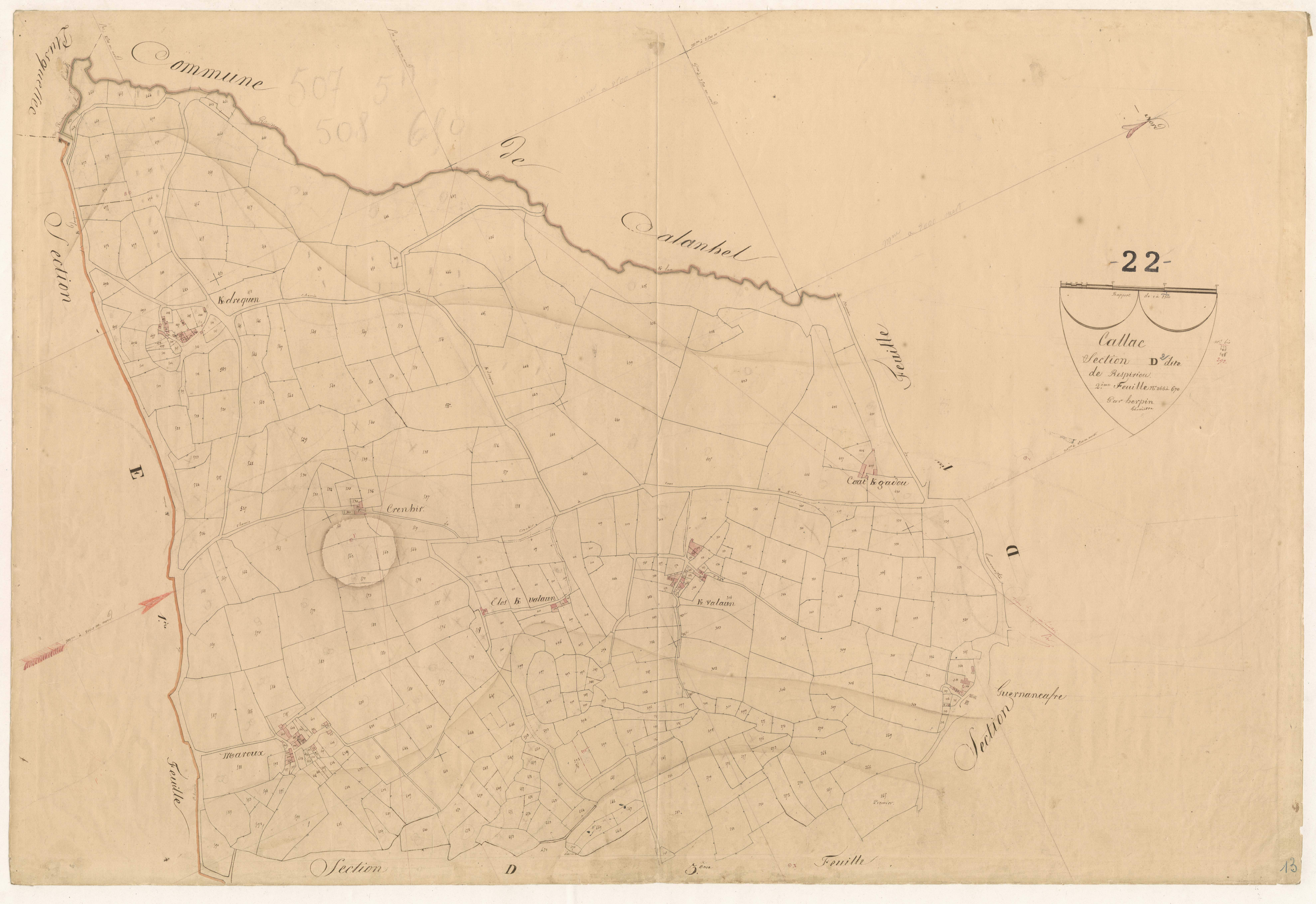 Callac - Section D, 2e feuille