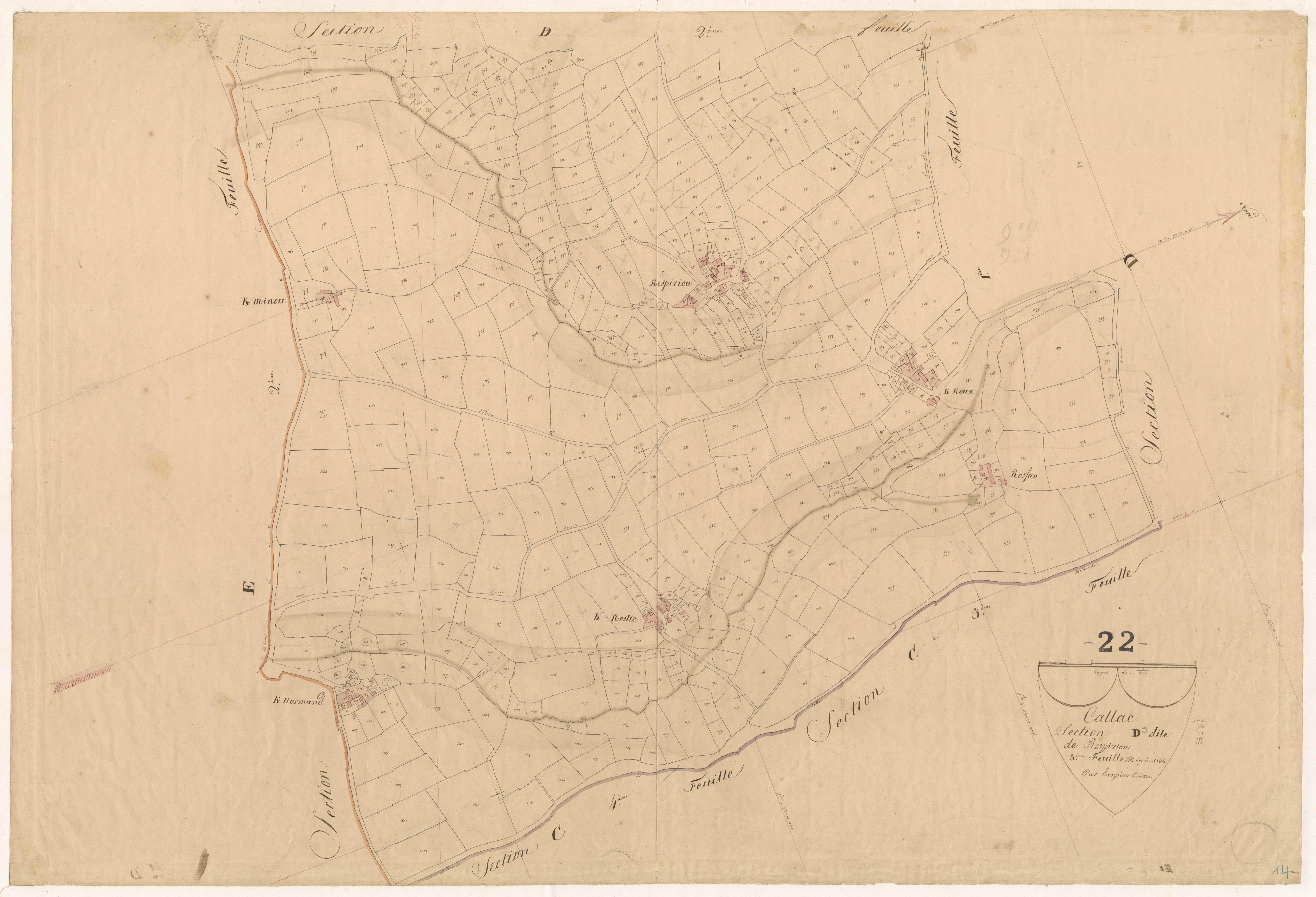 Callac - Section D, 3e feuille