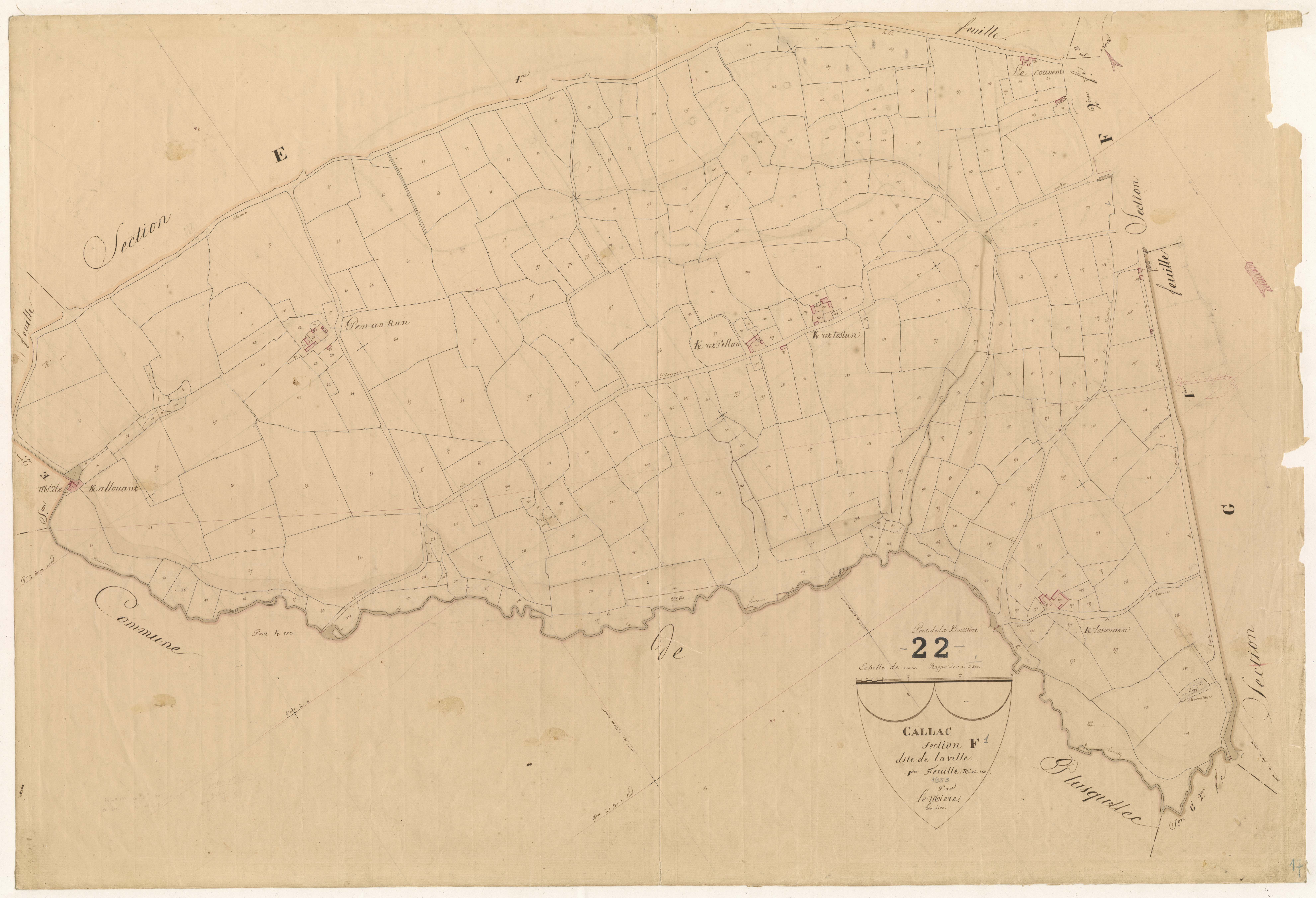 Callac - Section F, 1re feuille