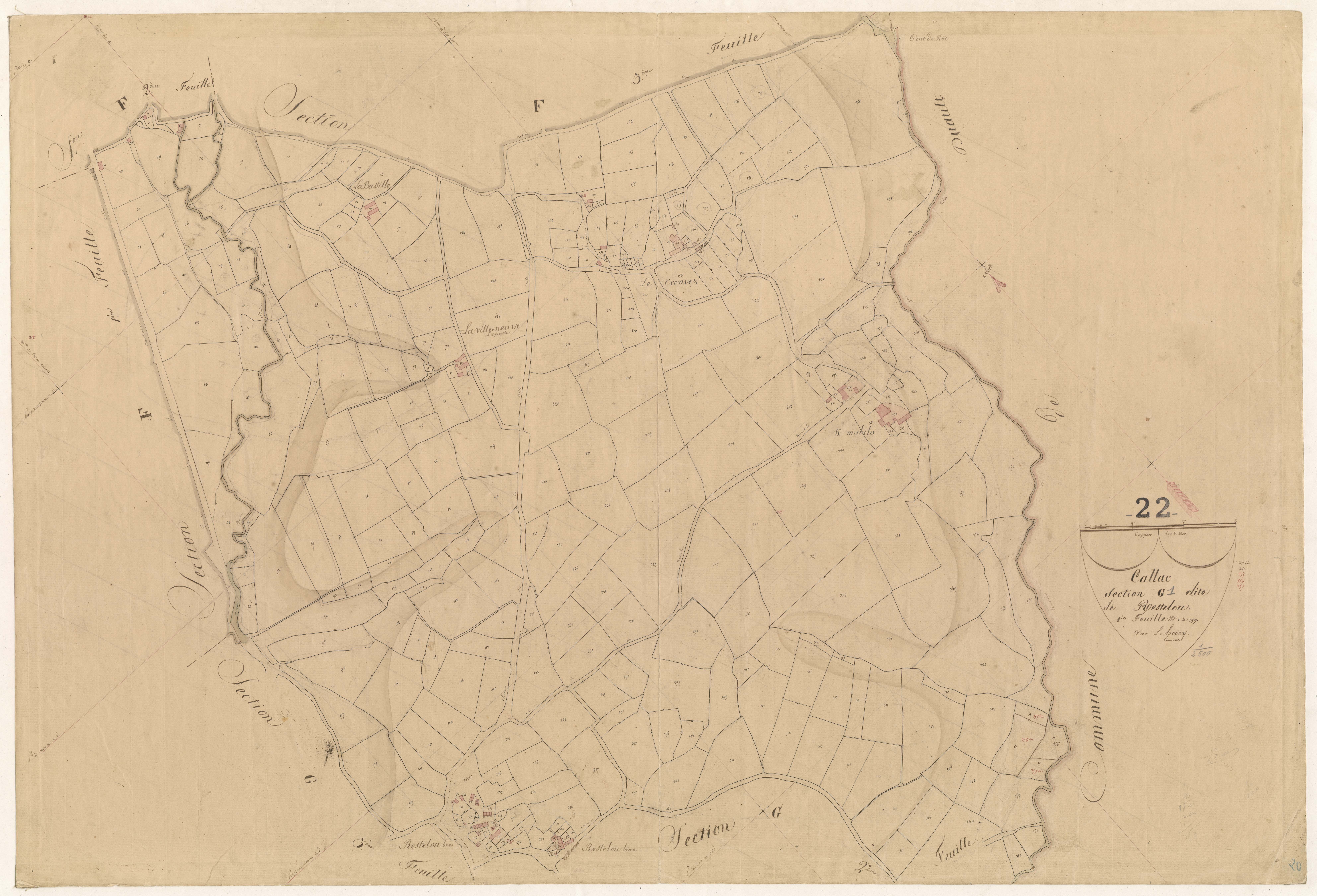 Callac - Section G, 1re feuille