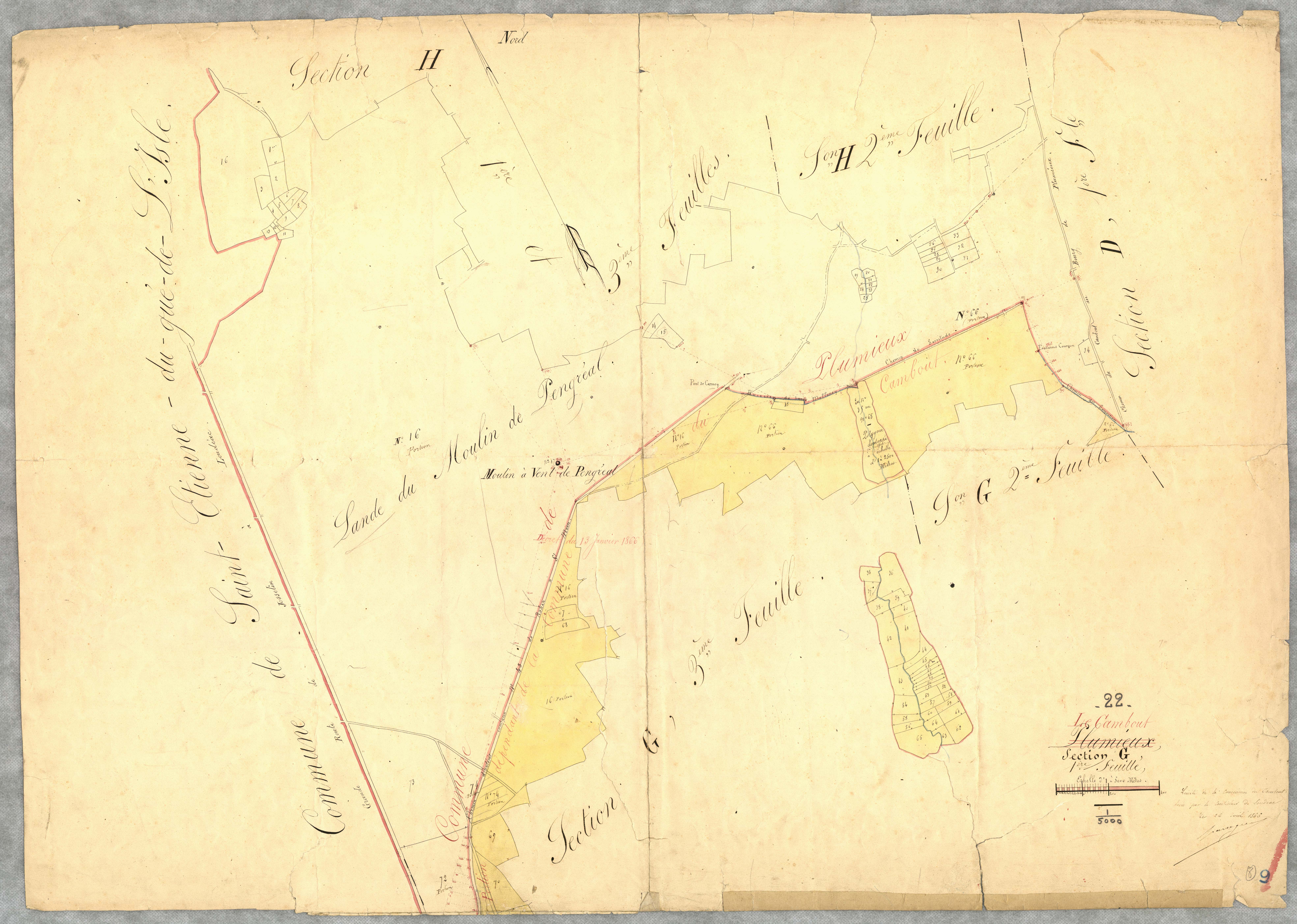 Le Cambout - Section G, 1re feuille