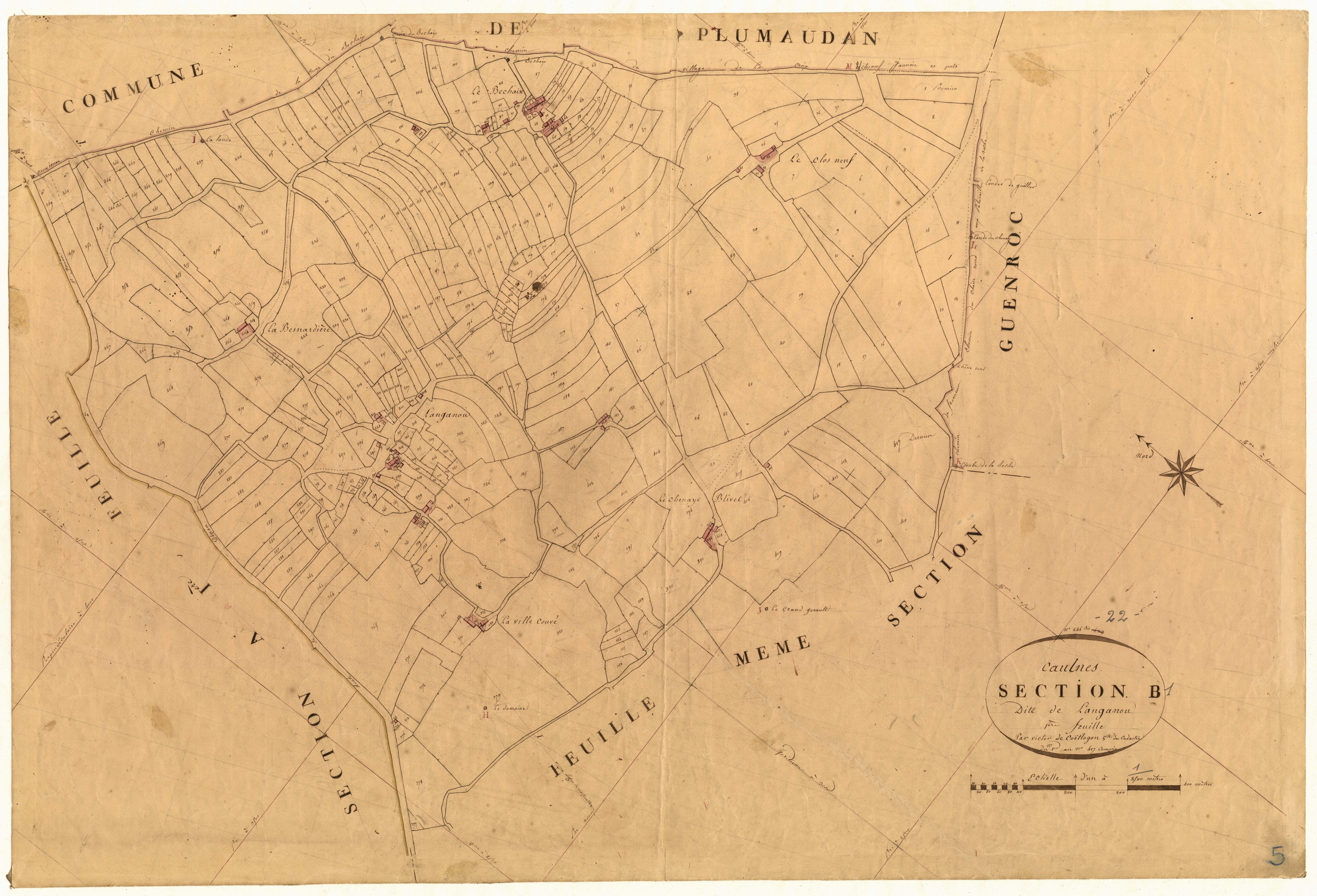 Caulnes - Section B, 1re feuille