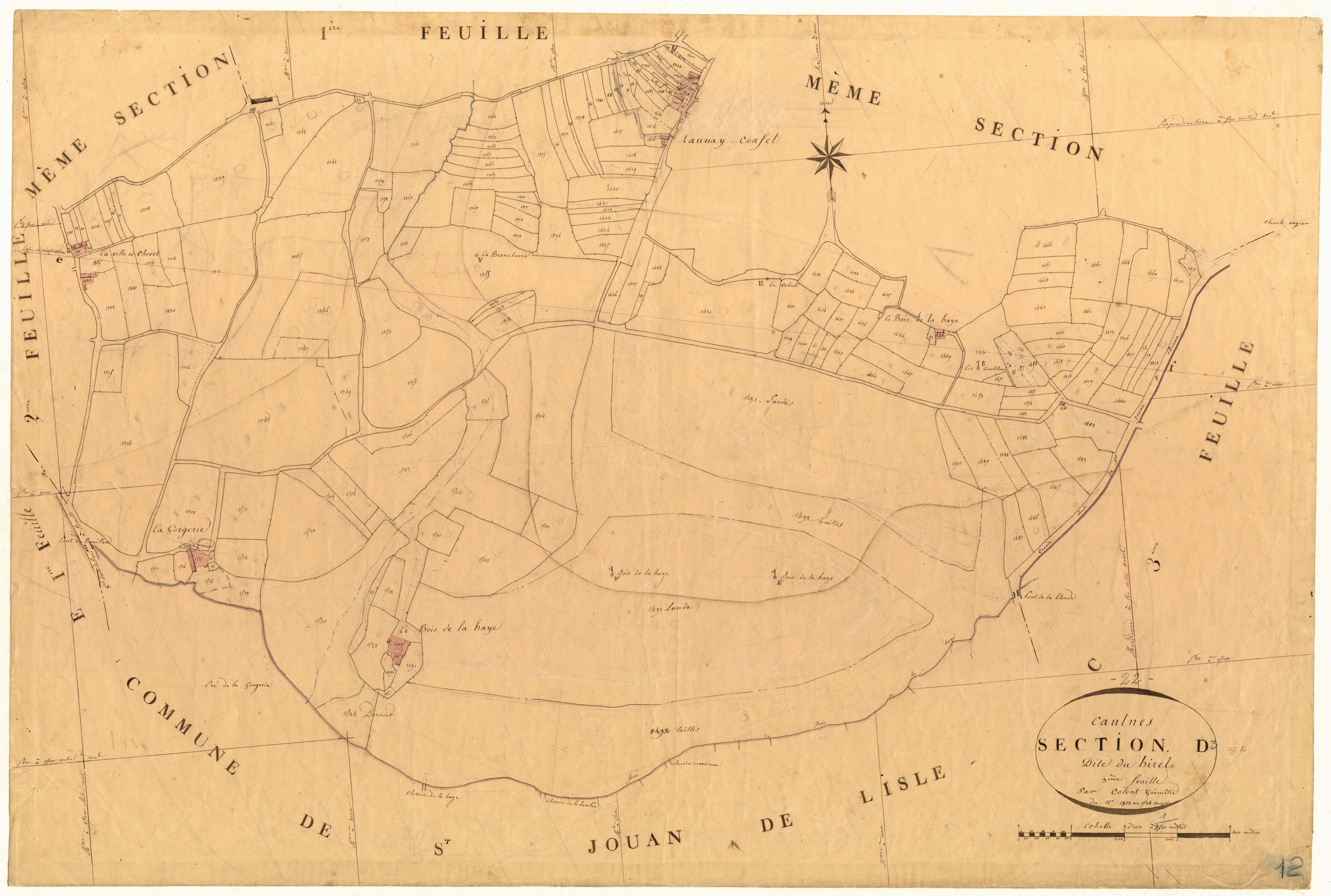 Caulnes - Section D, 3e feuille