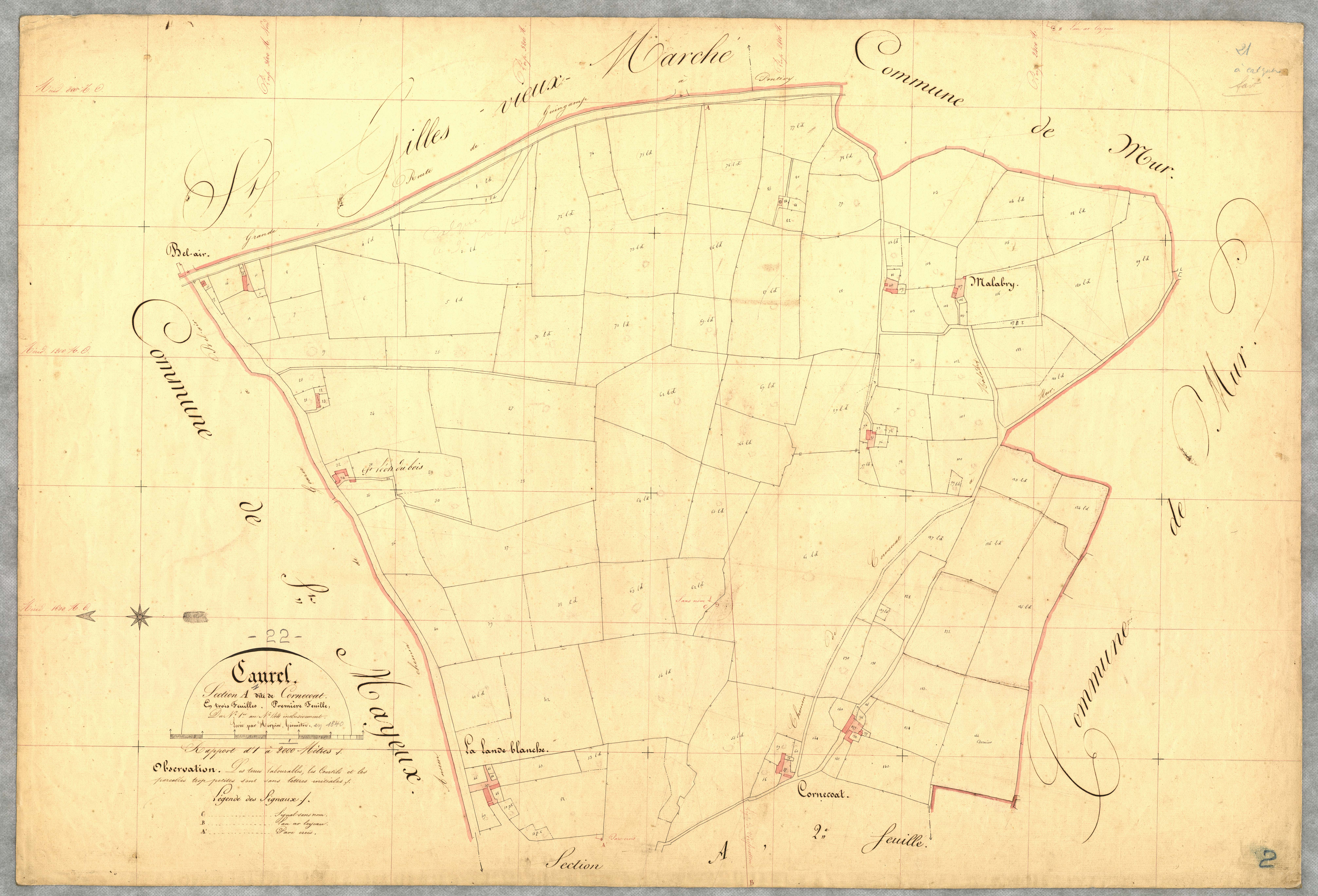 Caurel - Section A, 1re feuille