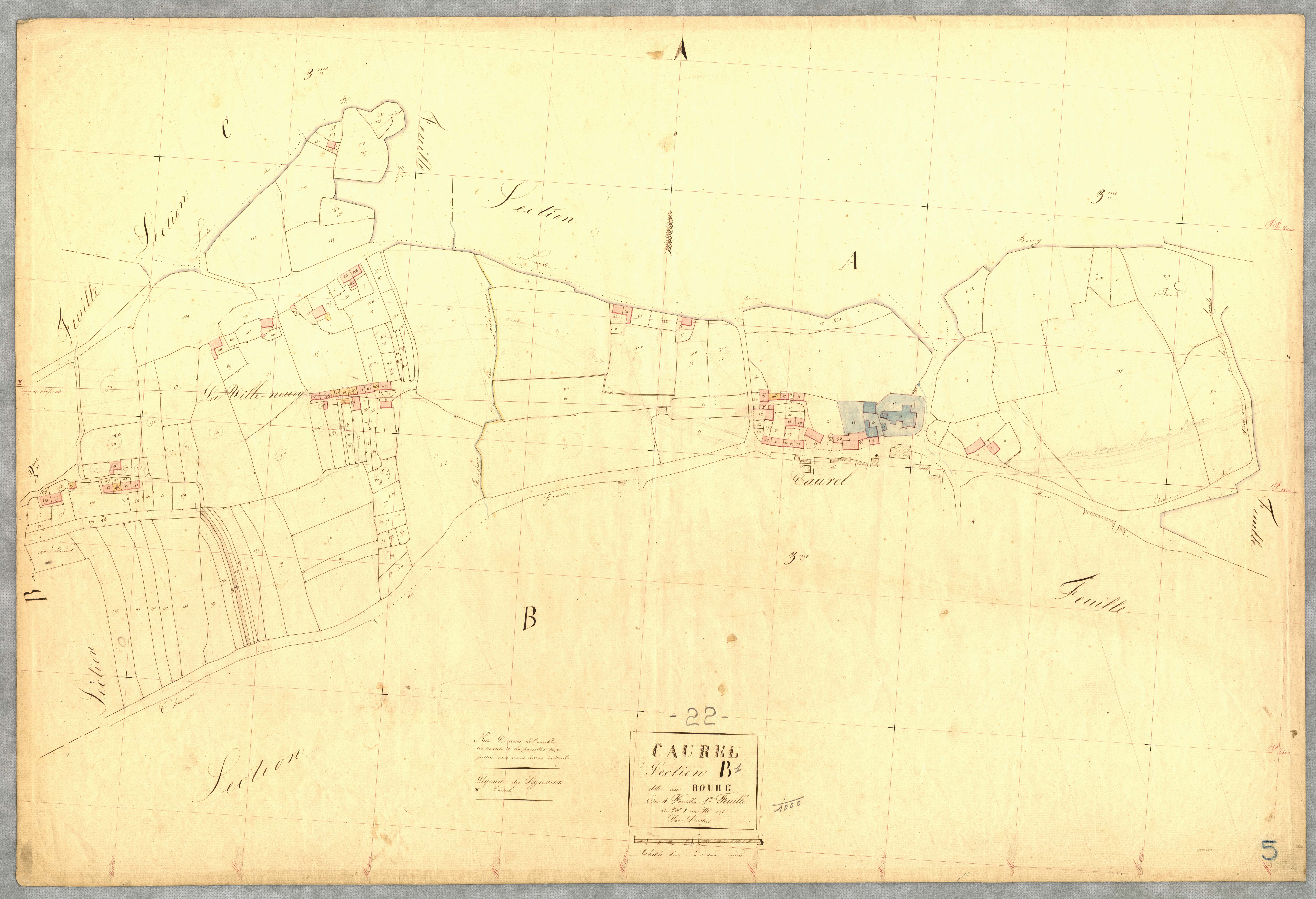 Caurel - Section B, 1re feuille