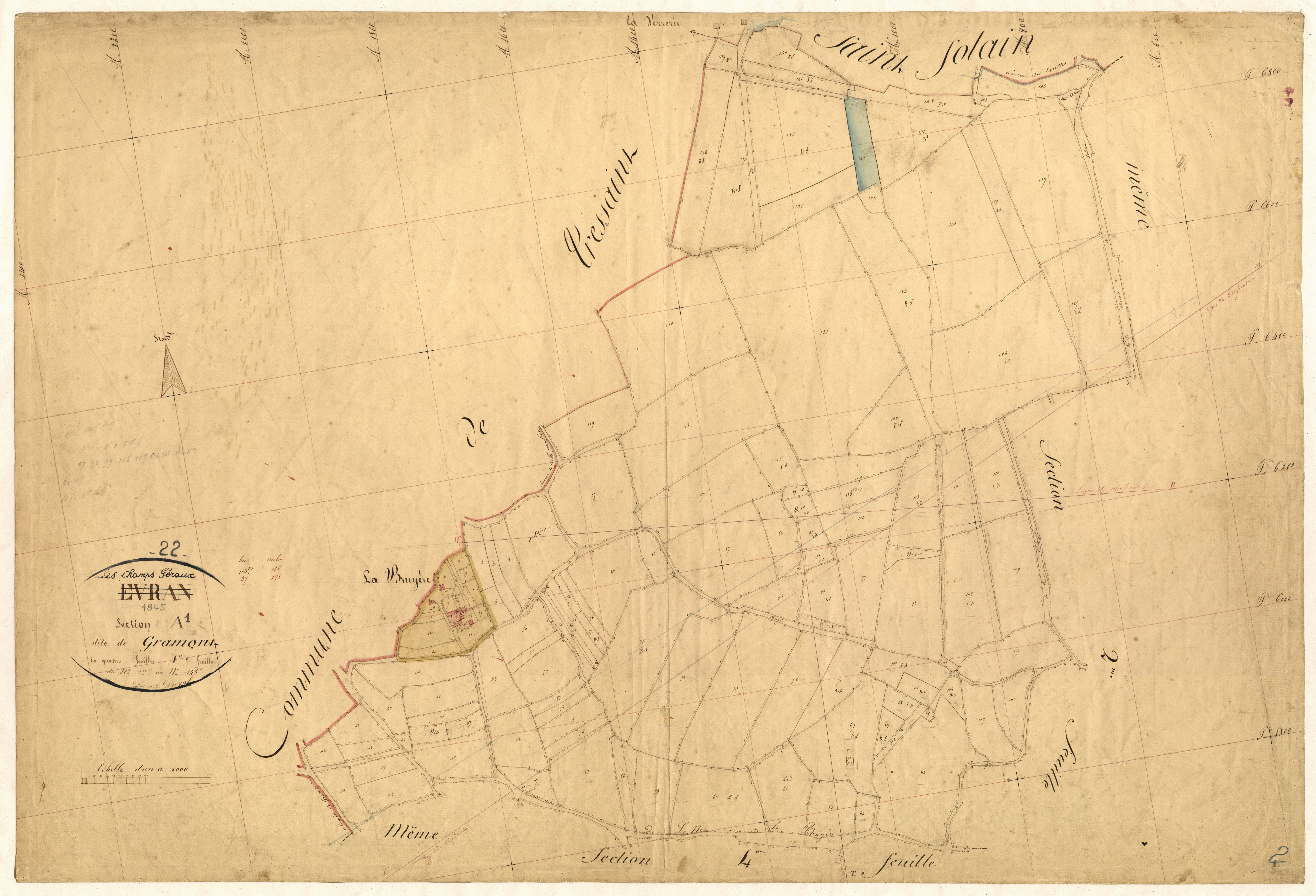 Champs-Géraux - Section A, 1re feuille