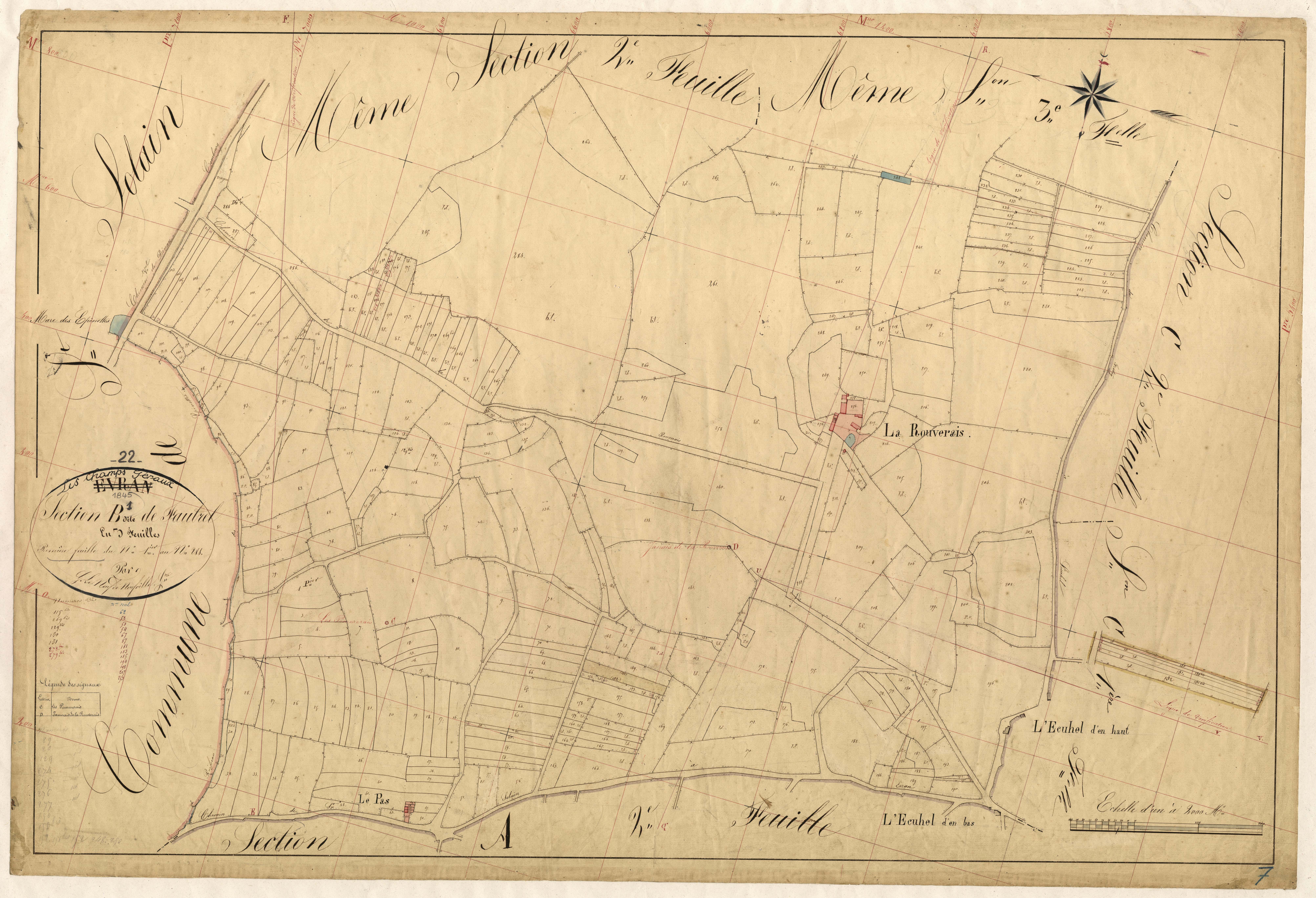 Champs-Géraux - Section B, 1re feuille