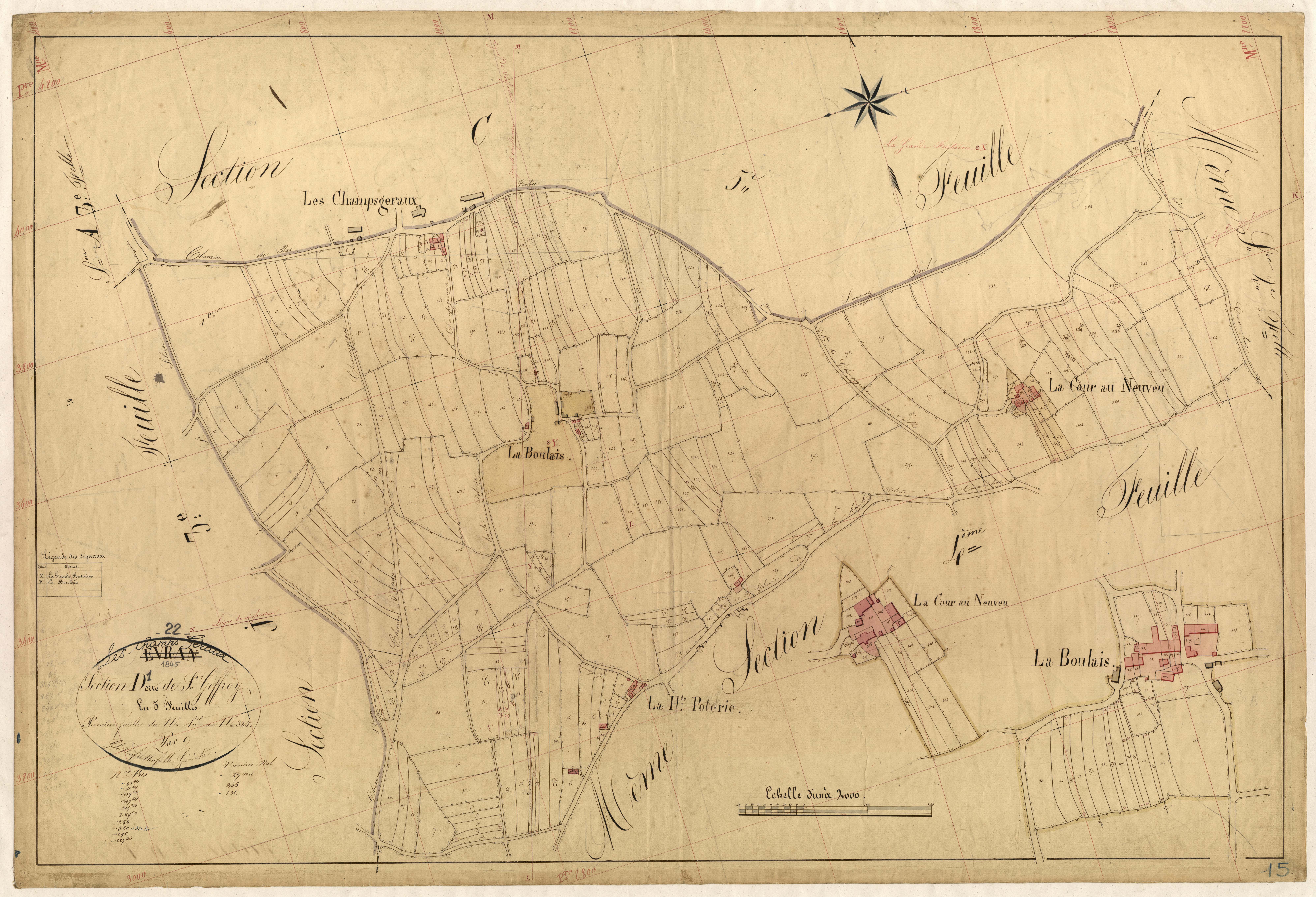 Champs-Géraux - Section D, 1re feuille
