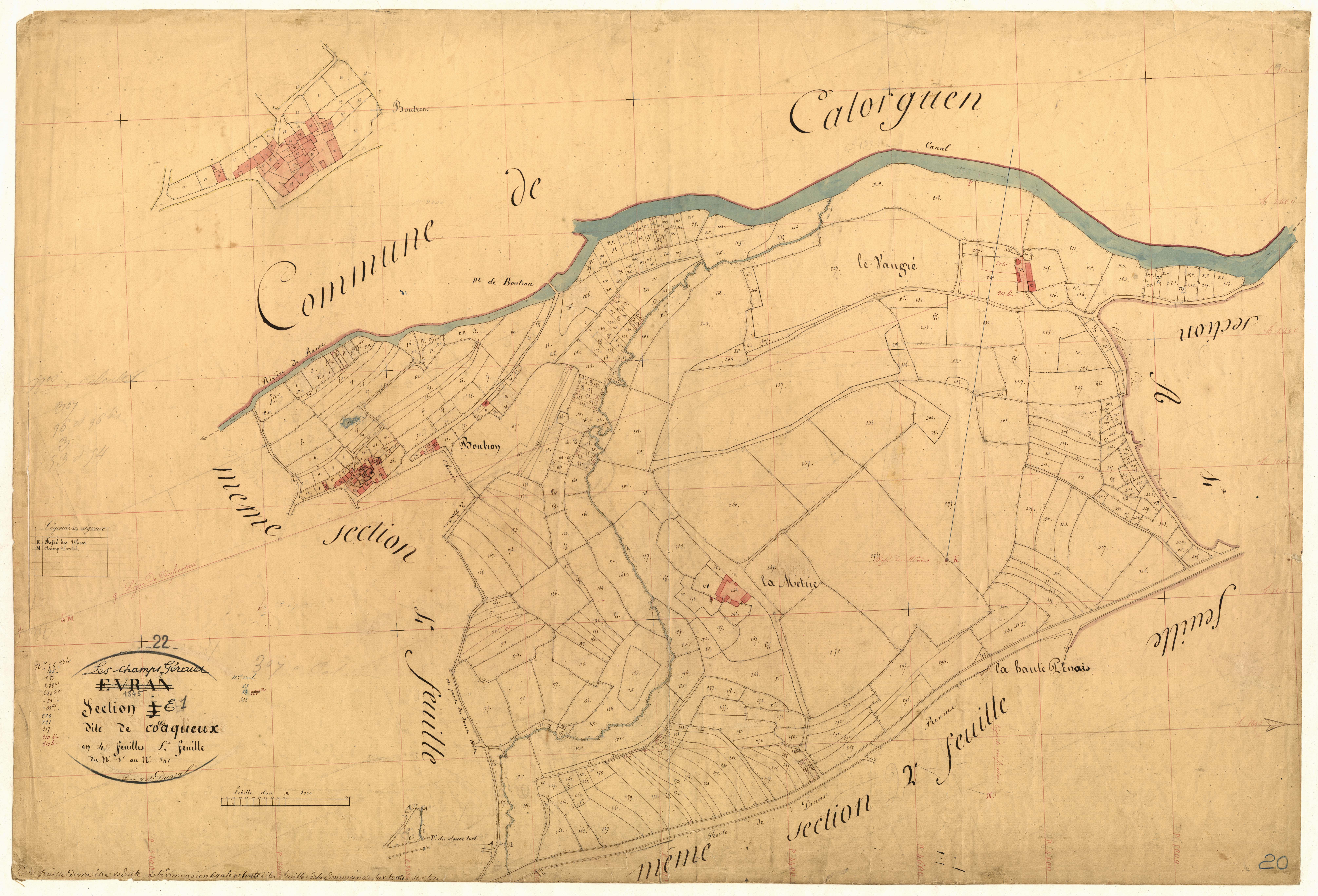 Champs-Géraux - Section E, 1re feuille