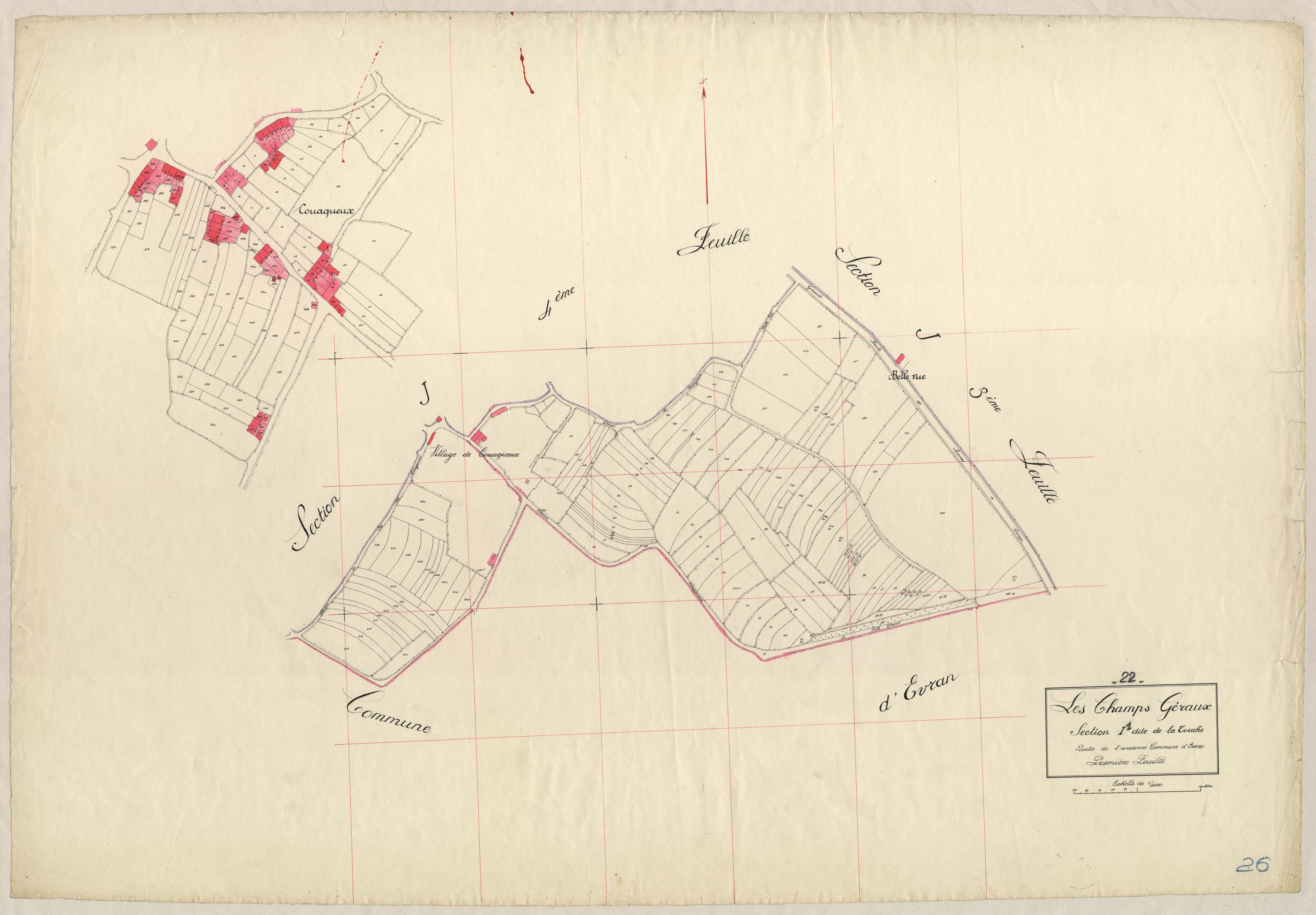 Champs-Géraux - Section I, 1re feuille