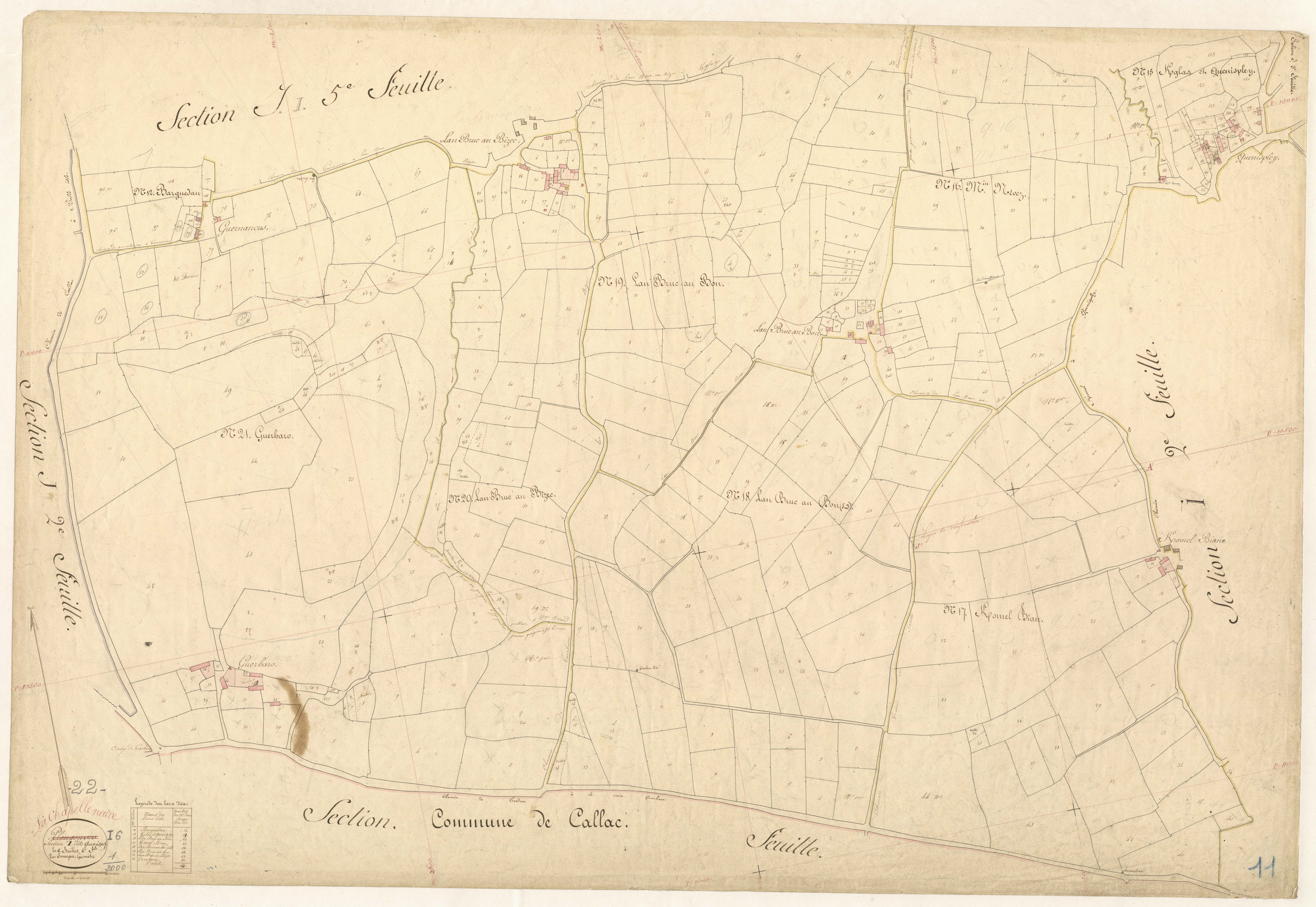 La Chapelle-Neuve - Section J, 1re feuille