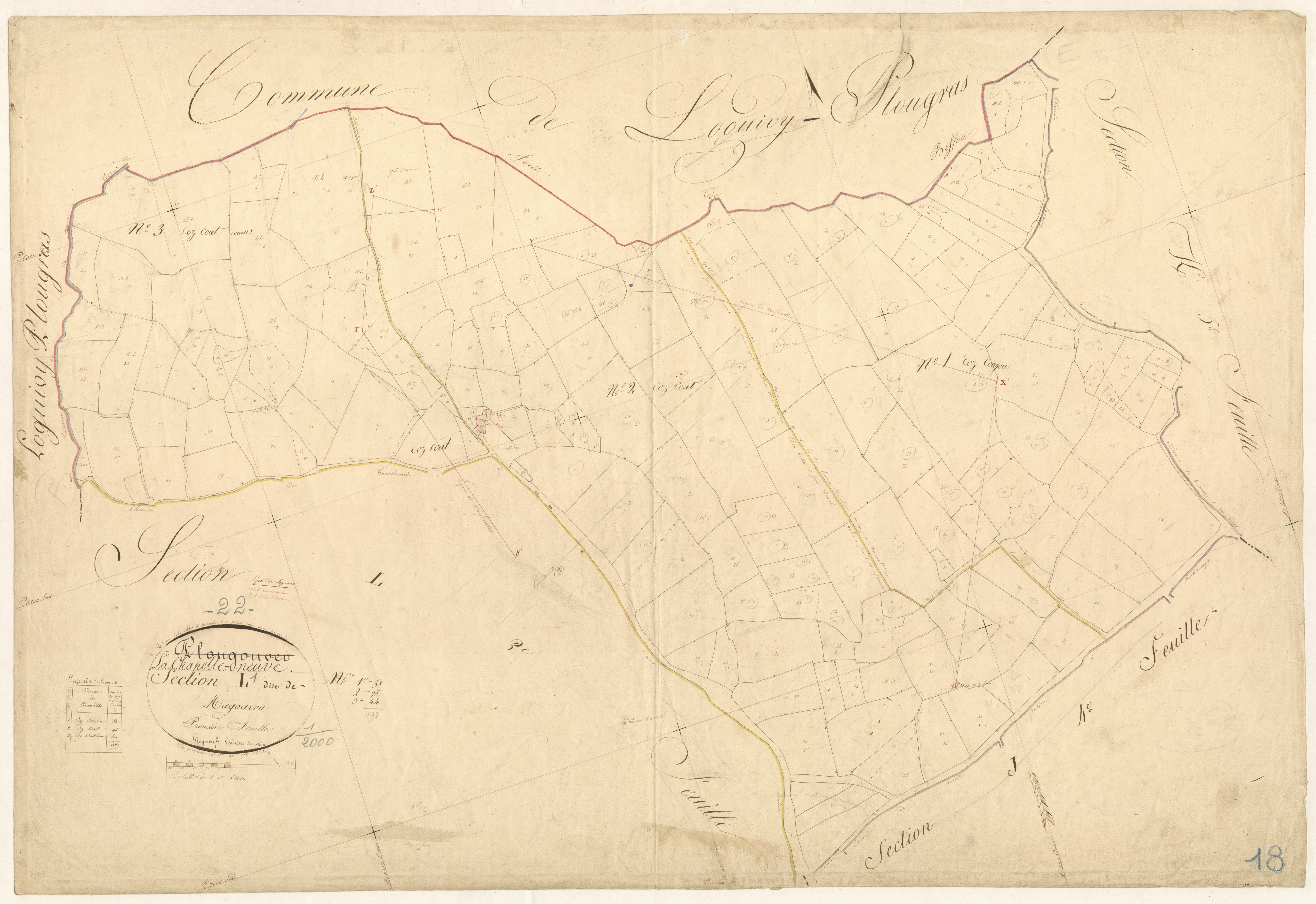 La Chapelle-Neuve - Section L, 1re feuille